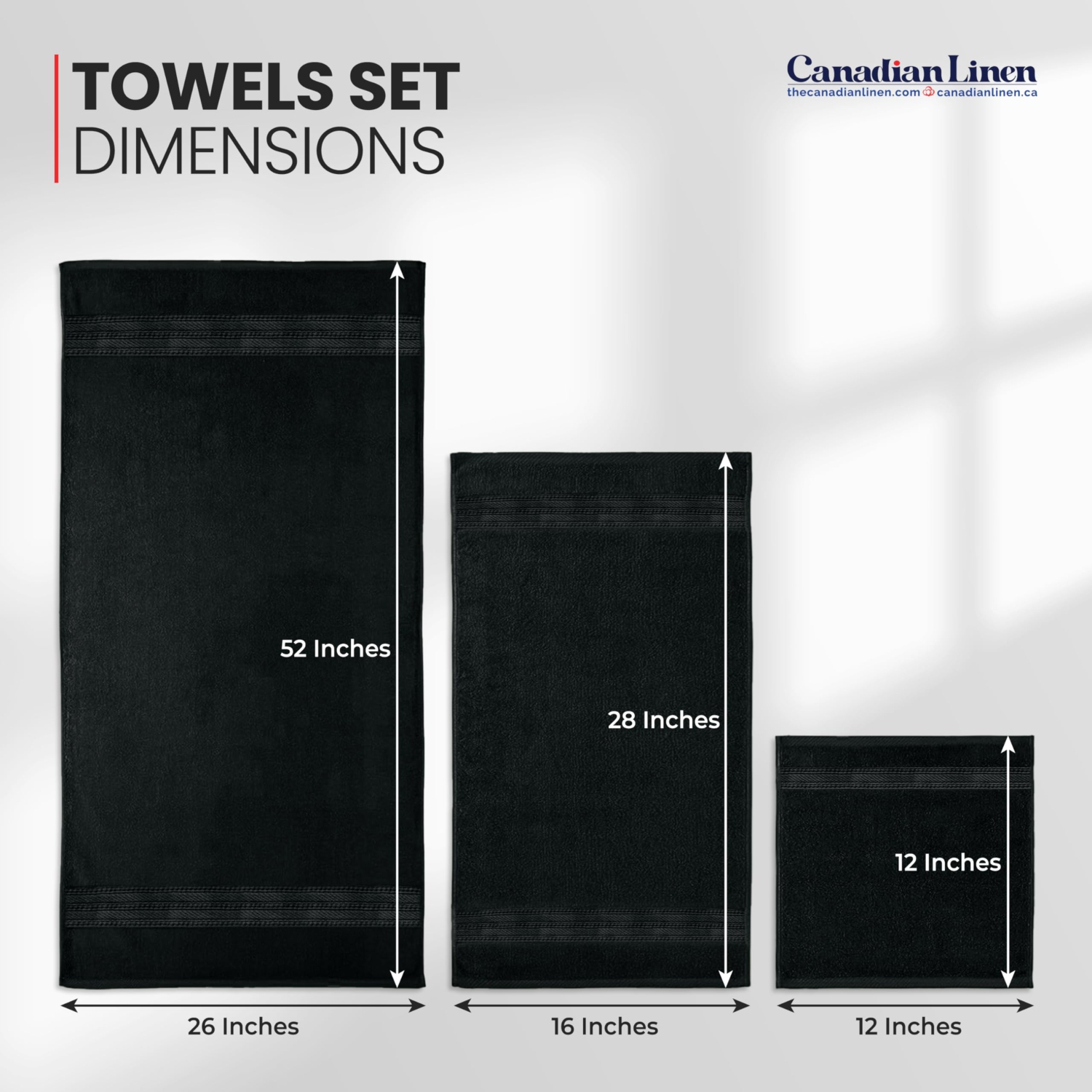 Serviettes Everest de luxe de Canadian Linen, paquet de 6, serviettes en coton doux et à séchage rapide, légères, absorbantes pour salons à domicile,