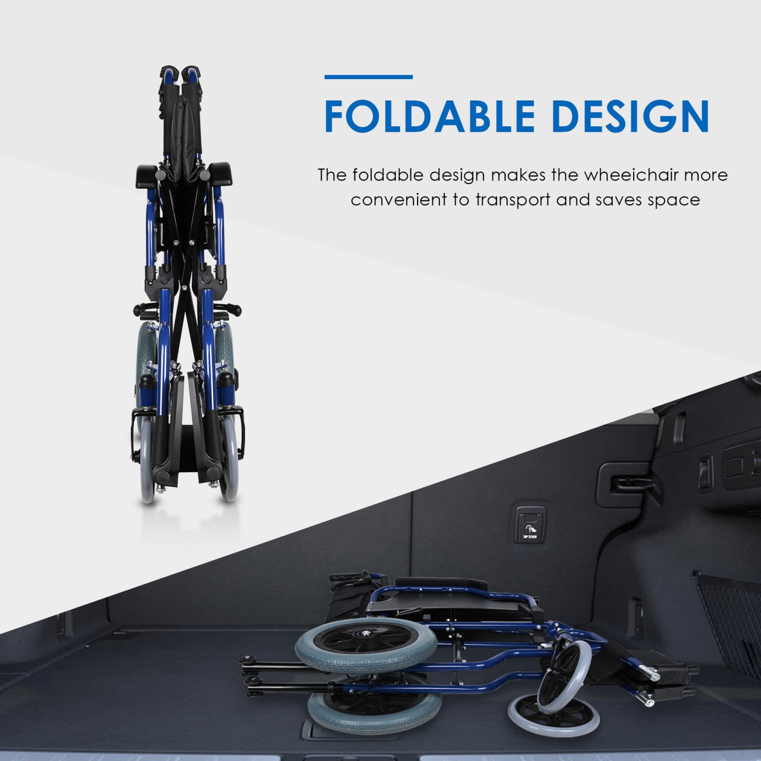 Fauteuil roulant avec freins à main et roue arrière de 12 po, repose-pieds escamotables et soutien jusqu'à 220 lb, siège de 17 po