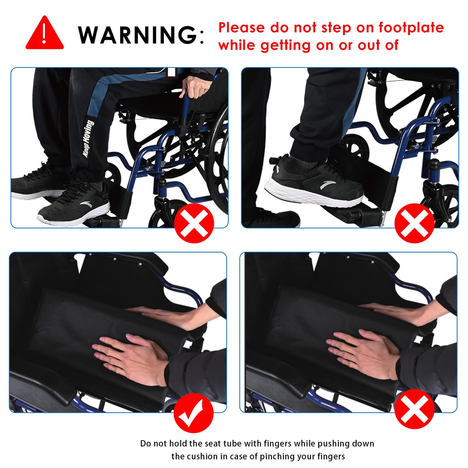 Lightweight Collapsible Transport Wheelchair with Swing Away Footrests, Foldable with 23.6" Rear Wheel Support Weight Up to 220 Lbs