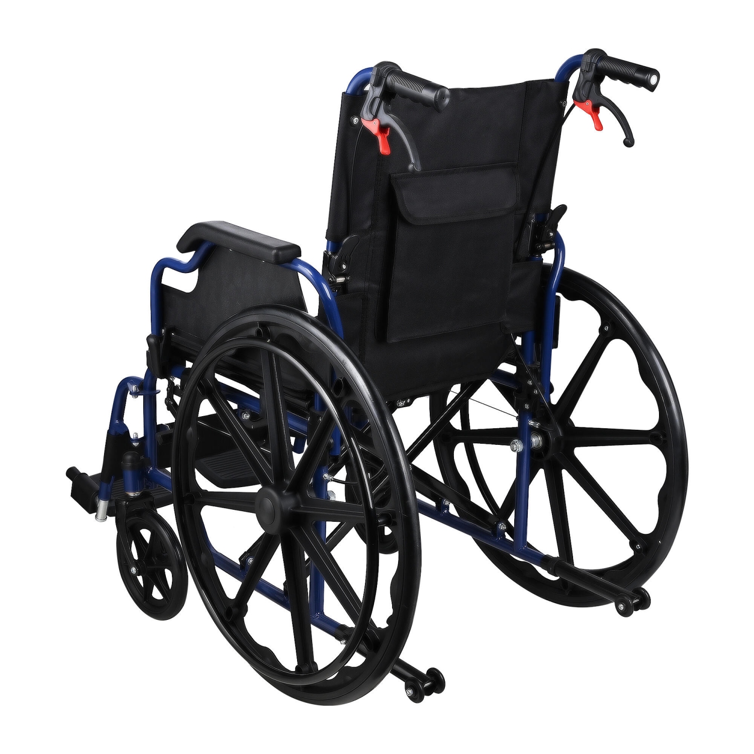 Lightweight Collapsible Transport Wheelchair with Swing Away Footrests, Foldable with 23.6" Rear Wheel Support Weight Up to 220 Lbs