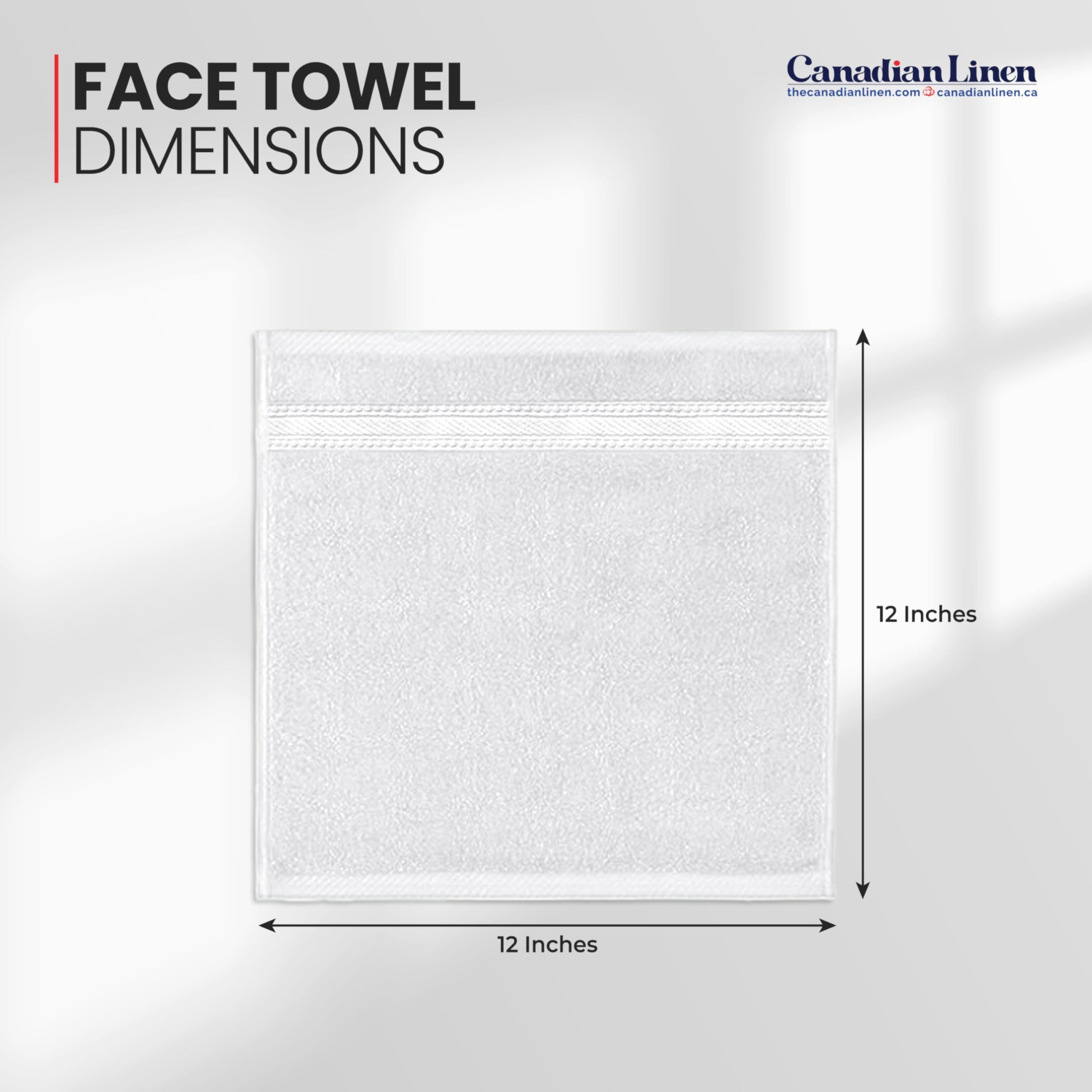 Canadian Linen – Ensemble de 12 débarbouillettes de luxe Everest, 12 x 12 po, coton doux absorbant, séchage rapide, pour la maison, l'hôtel, les