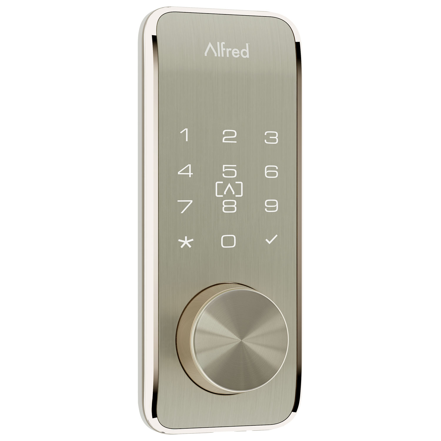 Serrure intelligente Bluetooth DB2S d'Alfred avec clé - Nickel satiné