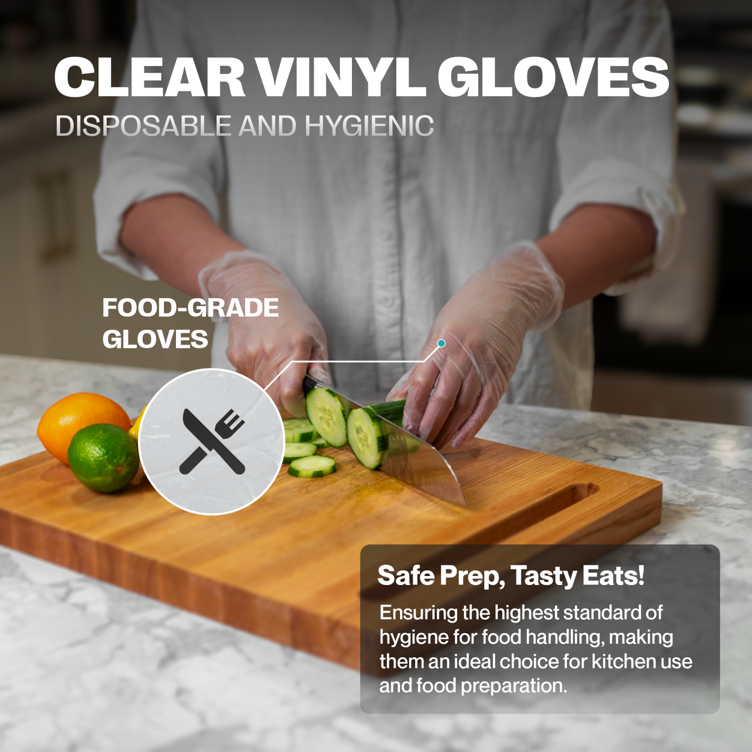 SureSafe Vinyl Gloves 3.5MIL - CLEAR 100/Box