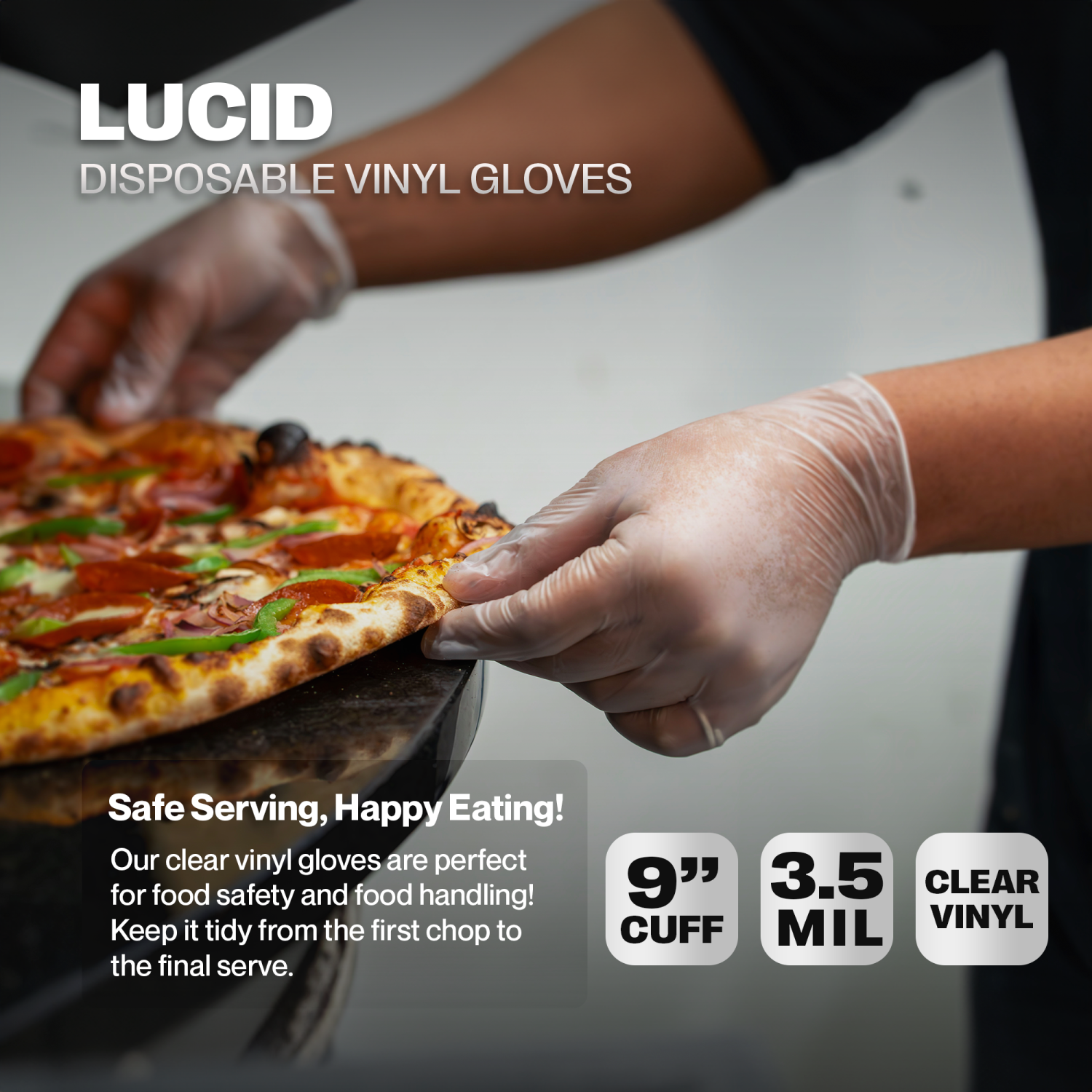 SureSafe Vinyl Gloves 3.5MIL - CLEAR 100/Box