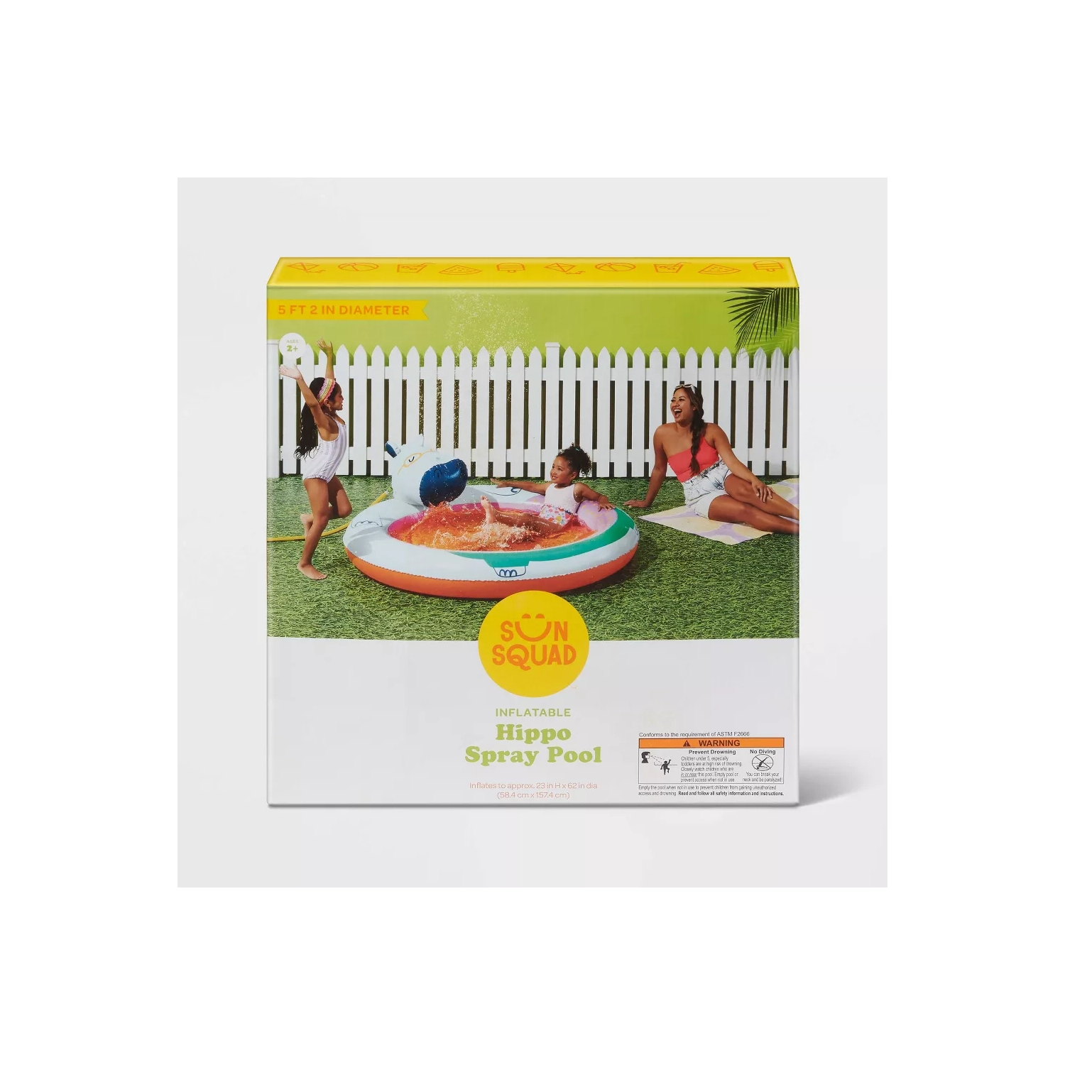 Sun Squad Kids' Hippo Spray Inflatable Pool