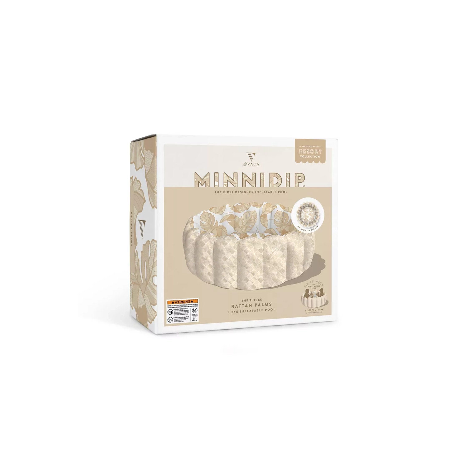 MINNIDIP Tufted Inflatable Pool - Rattan Palms