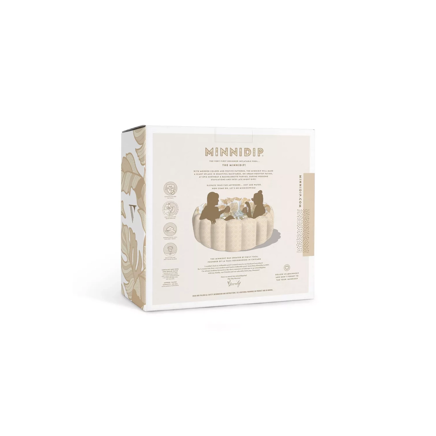 MINNIDIP Tufted Inflatable Pool - Rattan Palms