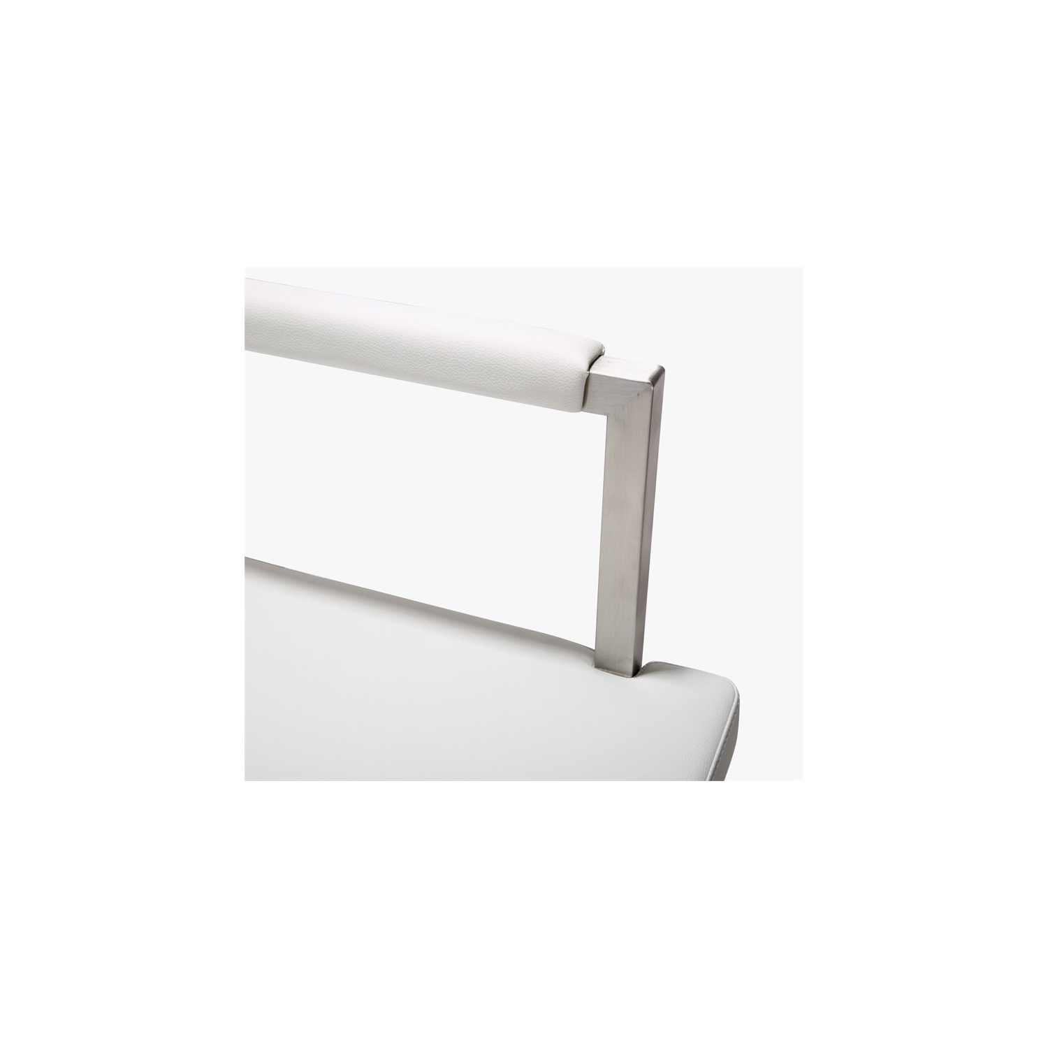 TOV Furniture Director 26" Stainless Steel/Fabric Counter Stool in White