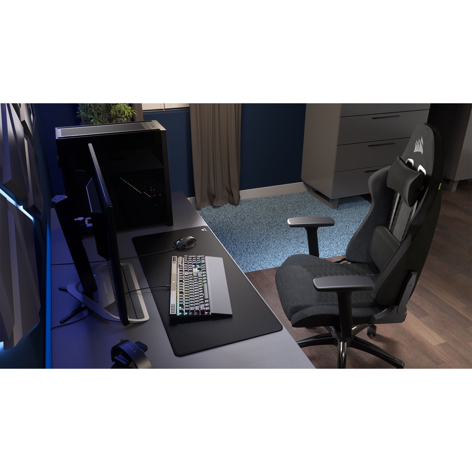 Fauteuil de jeu ergonomique en tissu TC100 RELAXED de Corsair - Noir