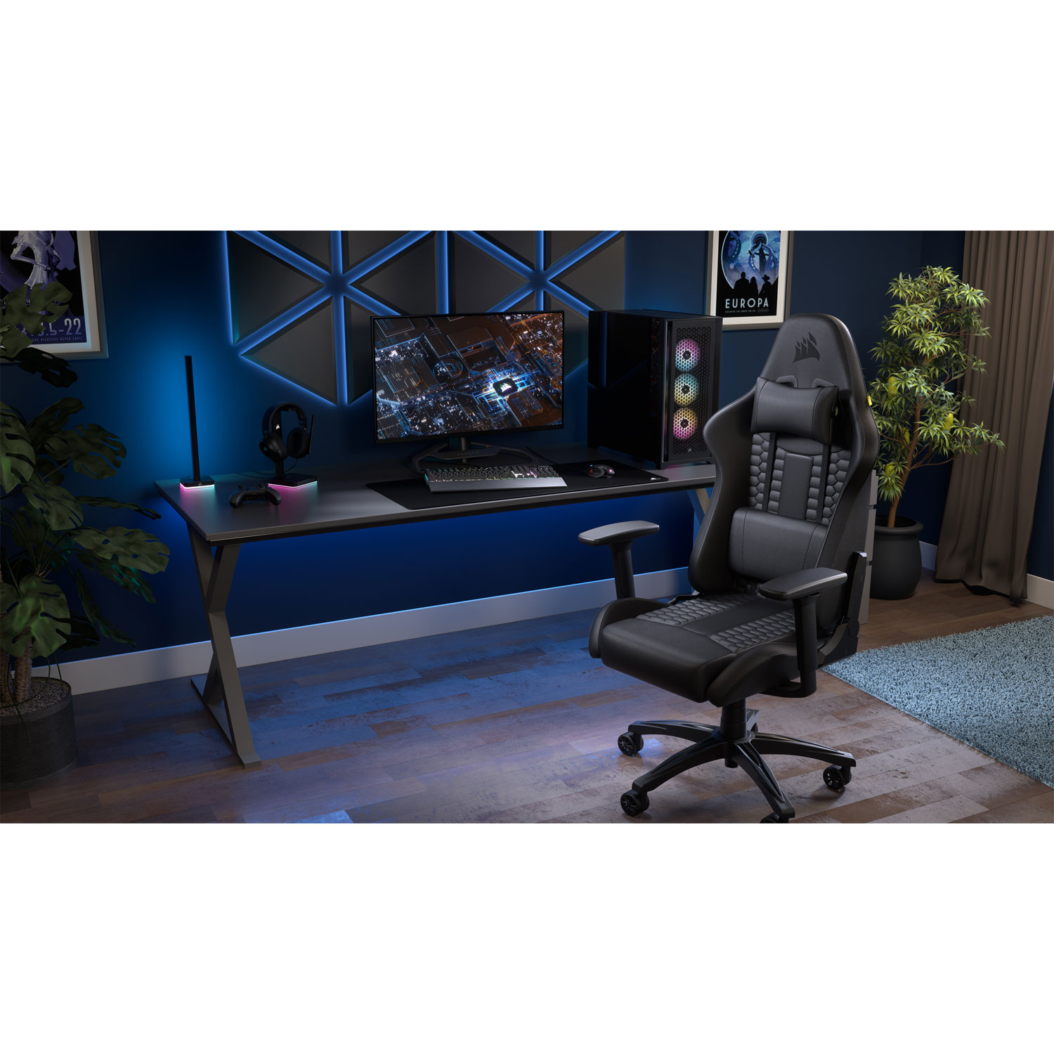 Corsair TC100 RELAXED Ergonomic Leatherette Gaming Chair - Black - Only at Best Buy