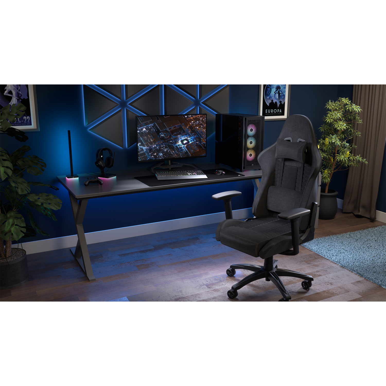 Fauteuil de jeu ergonomique en tissu TC100 RELAXED de Corsair - Gris/Noir