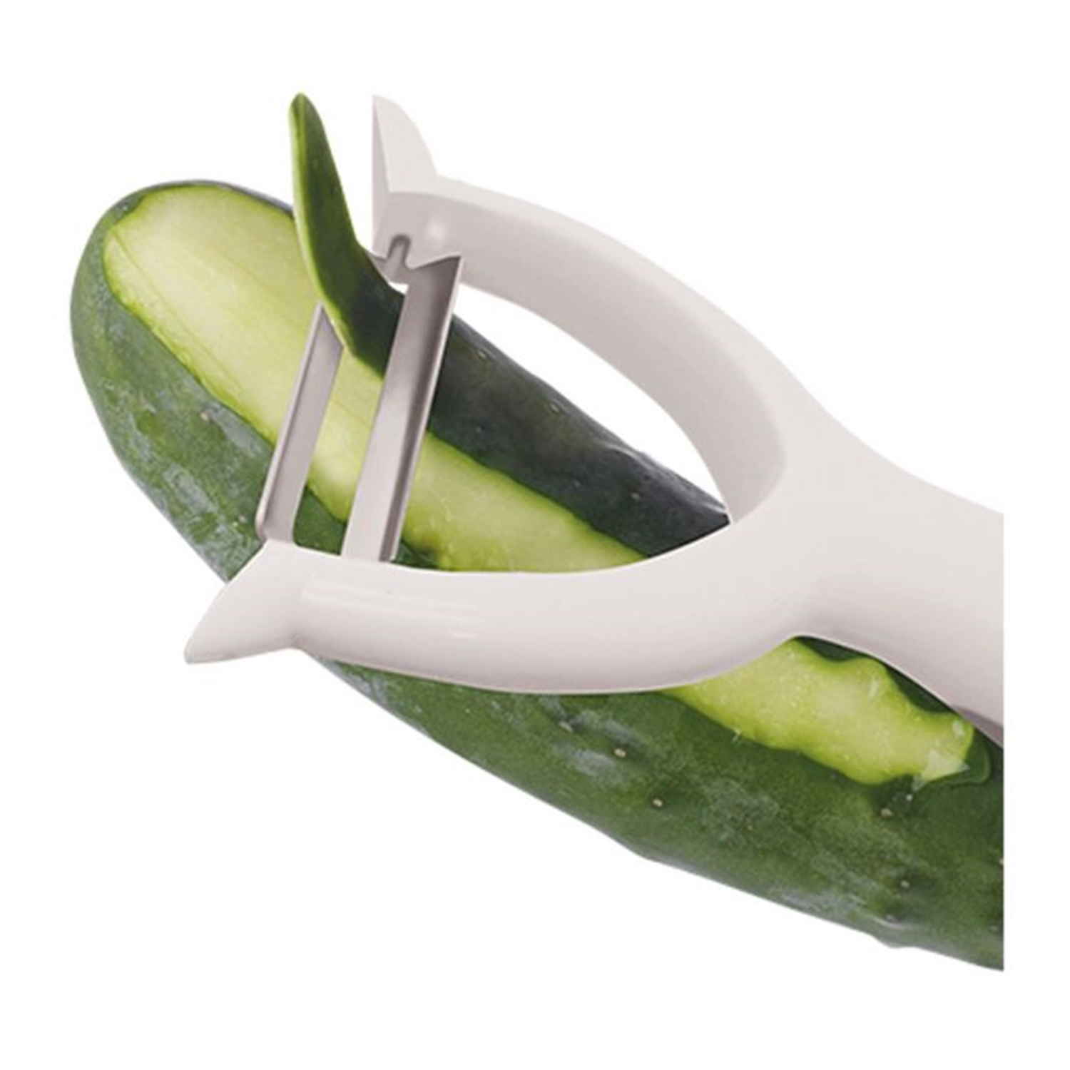 Starfrit - Set of 2 Super Sharp Peelers, Stainless Steel Blade, White