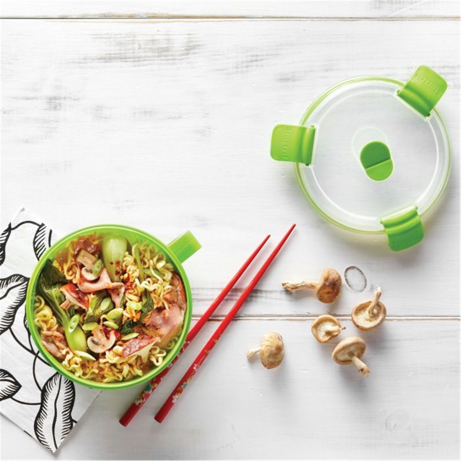 LocknLock - Set of 2 EasyLunch Meal Containers, 1.1 Liter Capacity, Green