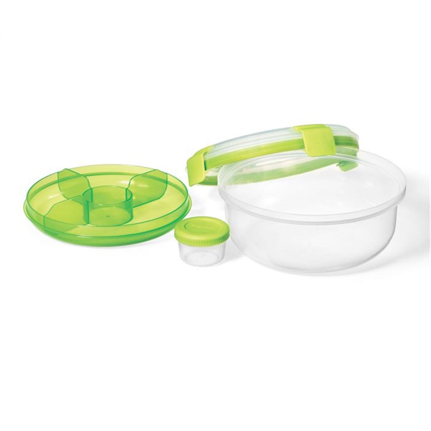 LocknLock - Set of 2 EasyLunch Salad Containers, 1.3 Liter Capacity, Green