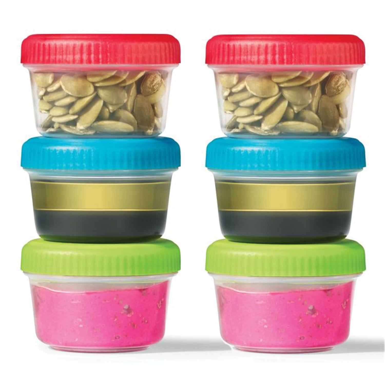 LocknLock - Set of 6 Mini EasyLunch Containers, 30mL Capacity, Multicolor