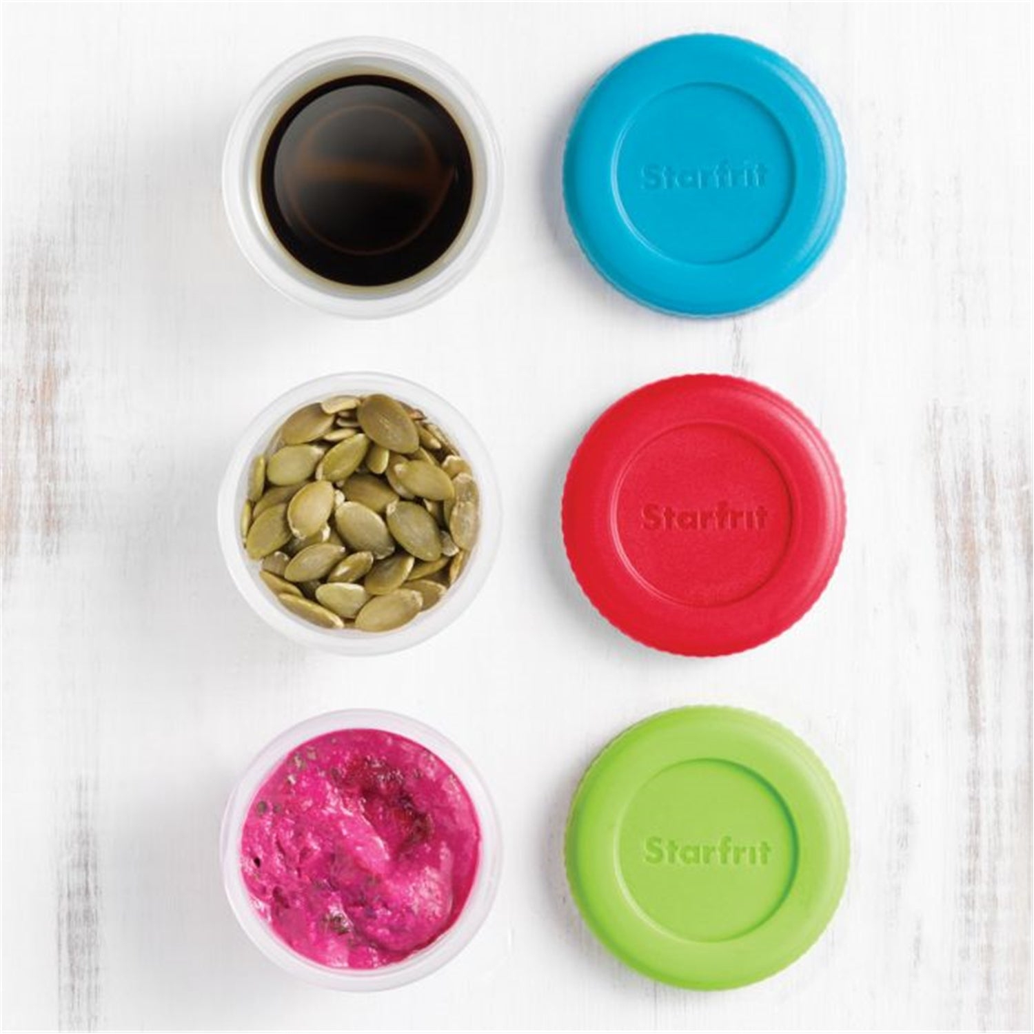 LocknLock - Set of 6 Mini EasyLunch Containers, 30mL Capacity, Multicolor