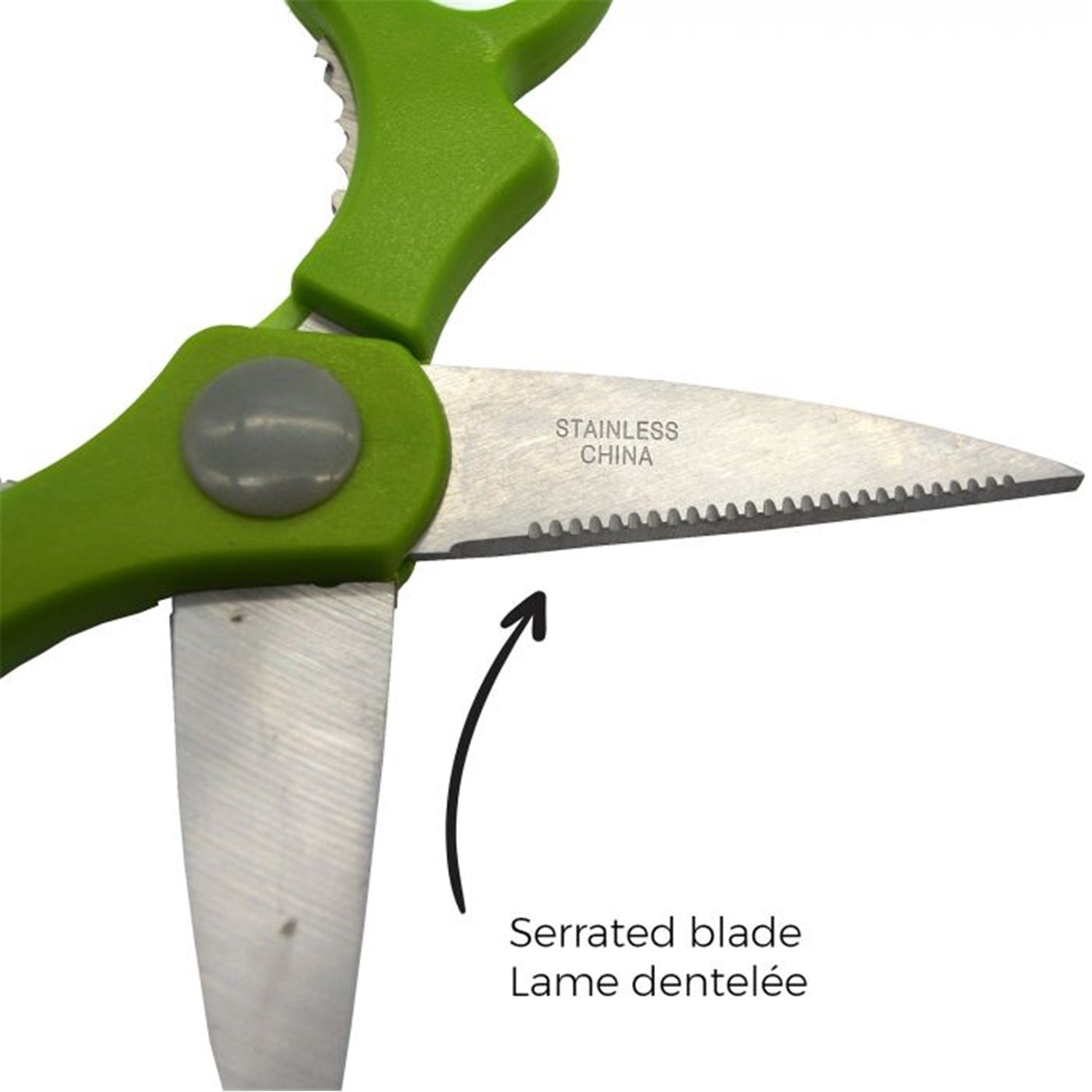 Starfrit - Ciseaux de Cuisine, Lame en Acier Inoxydable, Craque noix intégré, Vert