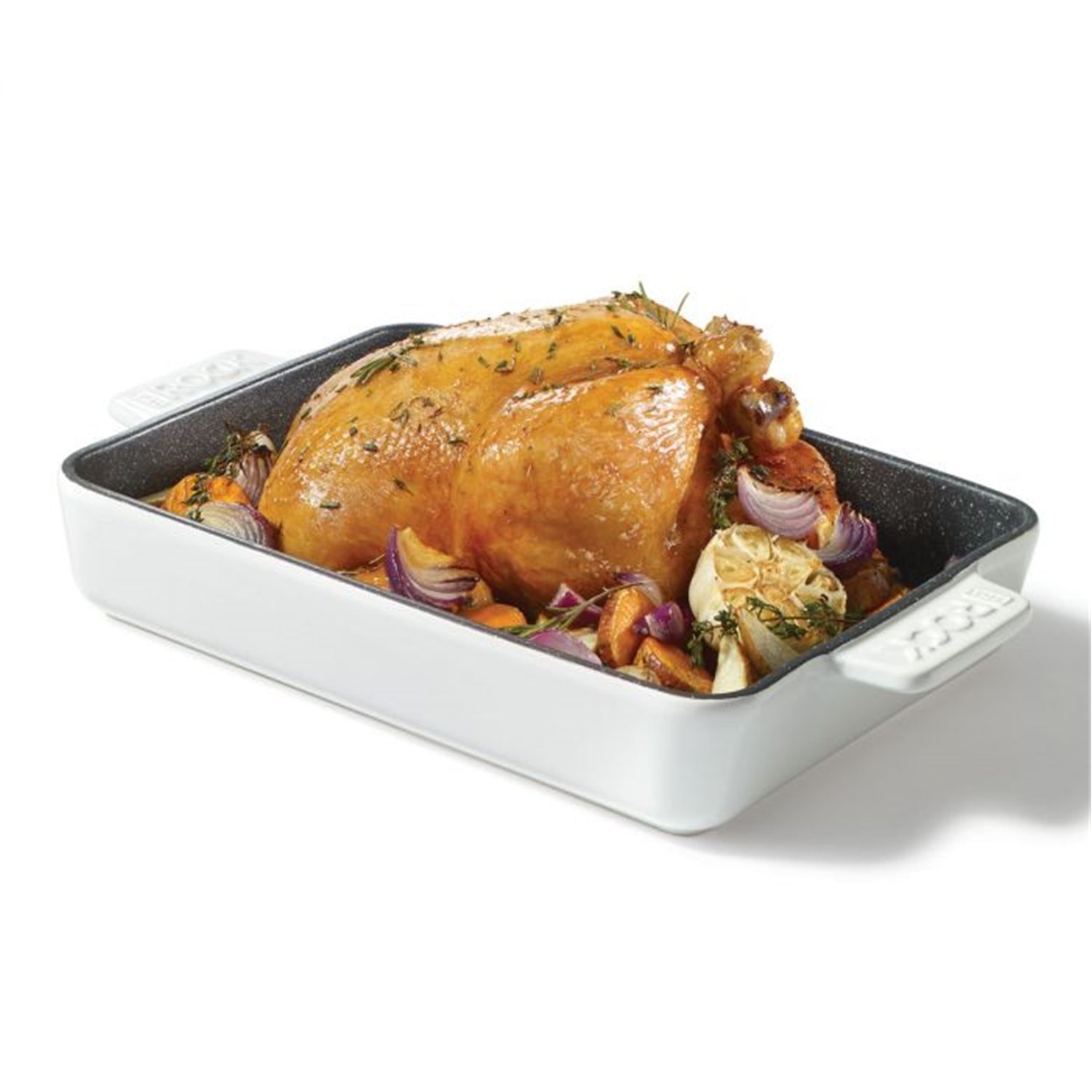 Starfrit - Plat de Cuisson en Céramique The Rock, 9.5" x 13", Surface Antiadhésive, Blanc