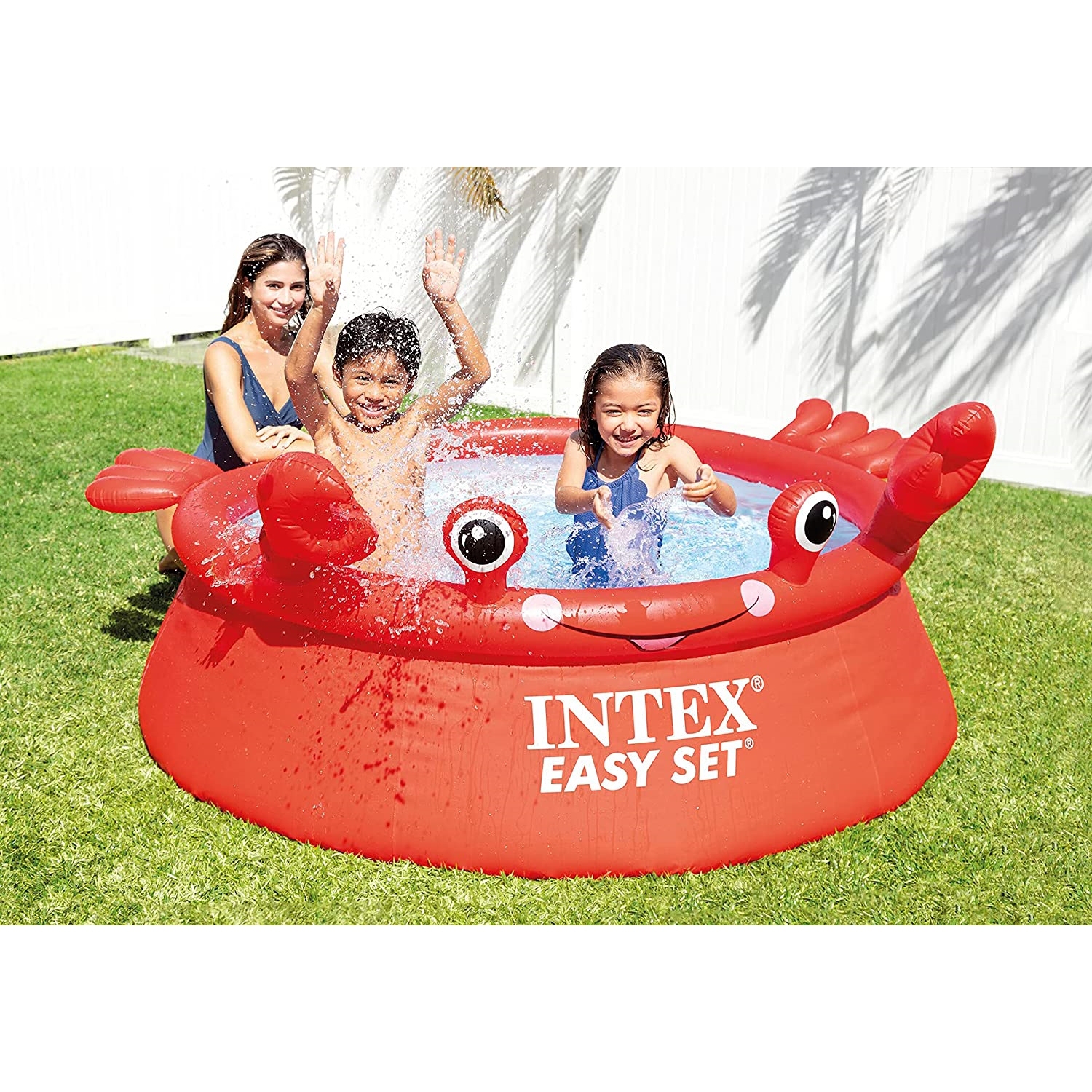 Intex - Happy Crab Inflatable Pool, 6 Foot Diameter, 232 Gallon Capacity, Red
