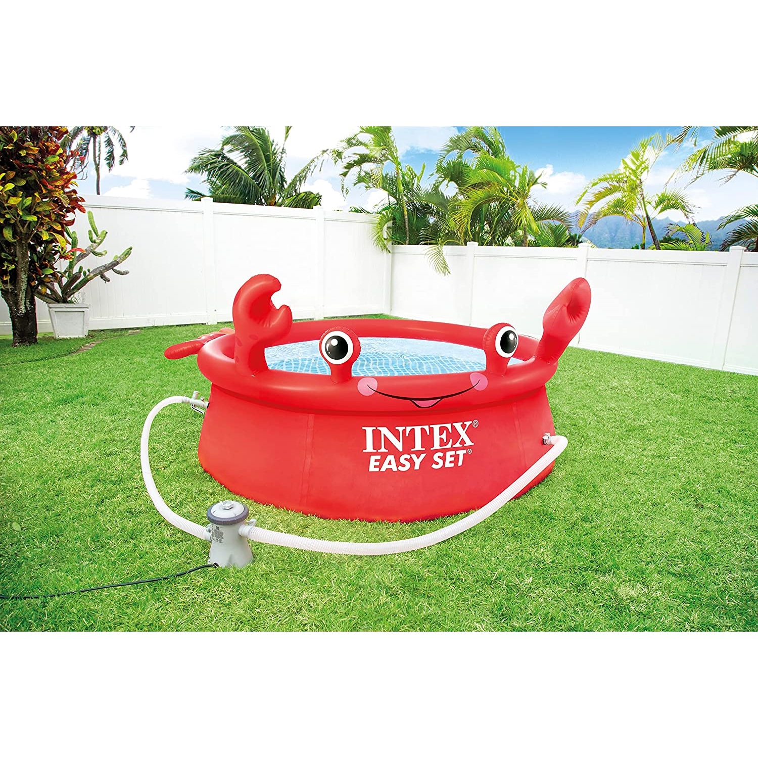 Intex - Happy Crab Inflatable Pool, 6 Foot Diameter, 232 Gallon Capacity, Red