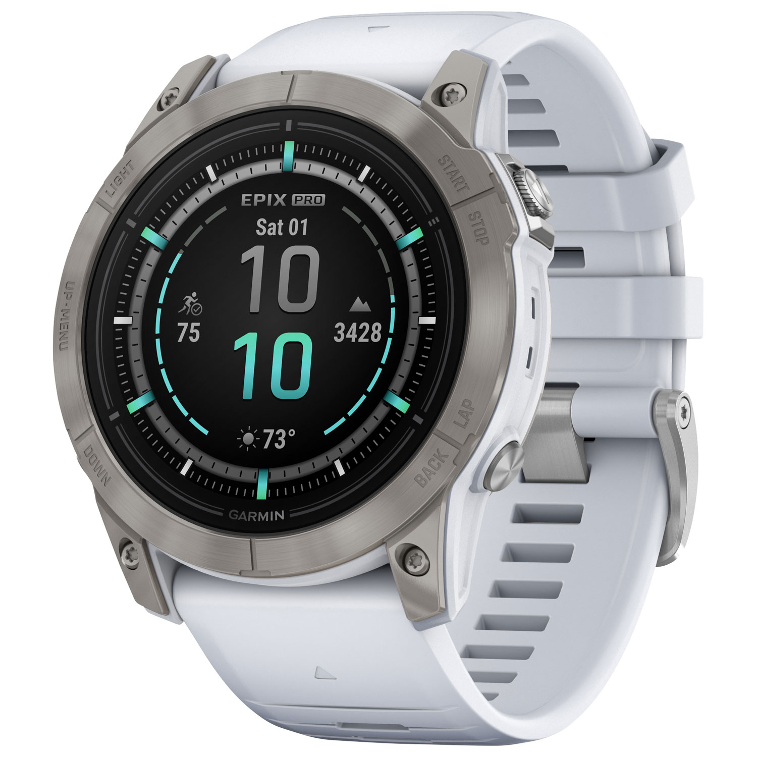 Garmin epix Pro (Gen 2) Sapphire Edition 51mm Bluetooth Active Smartwatch - Medium/Large - Whitestone