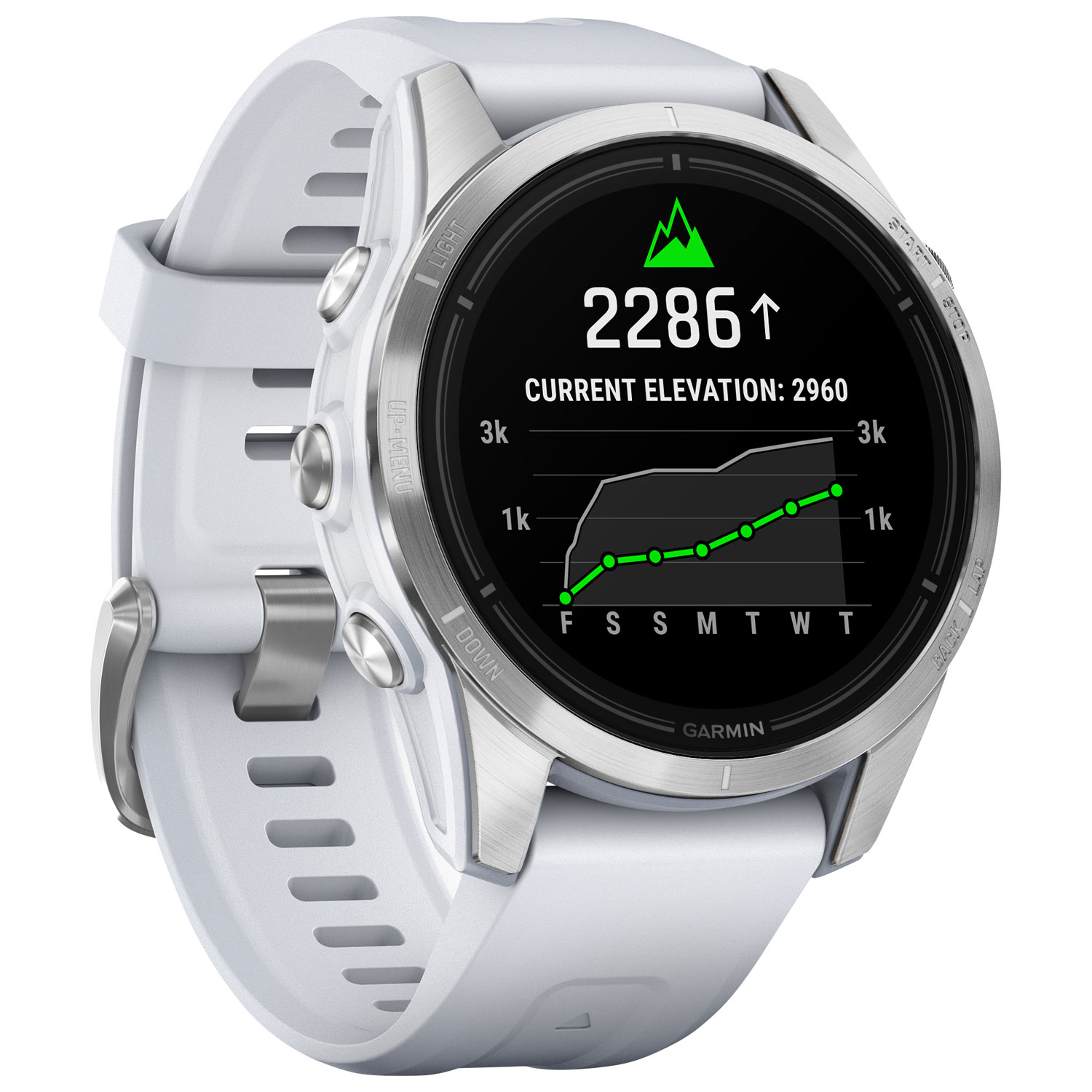 Montre intelligente active Bluetooth de 42 mm epix Pro de Garmin - Moyen/Grand - Blanc