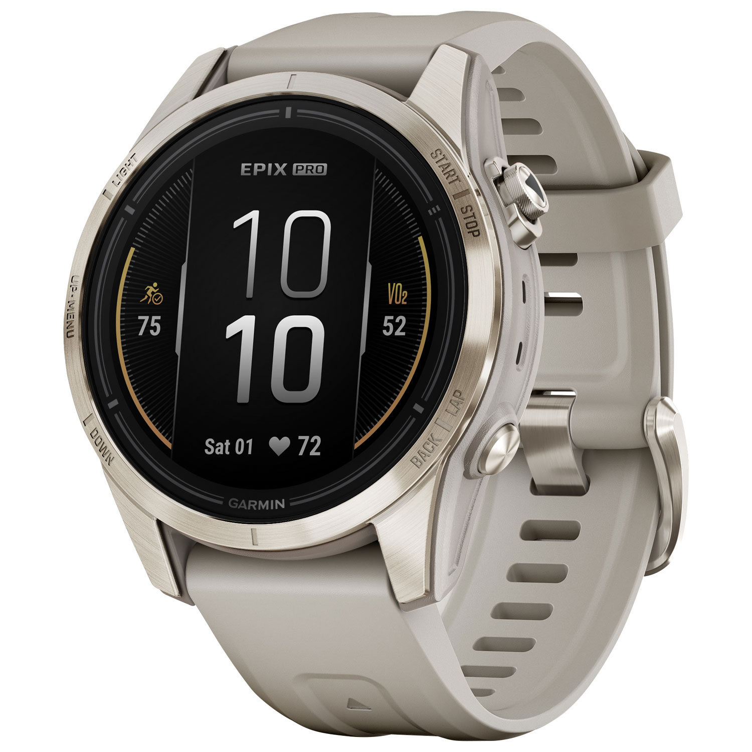 Garmin epix Pro (Gen 2) Sapphire Edition 42mm Bluetooth Active Smartwatch - Medium/Large - Light Sand