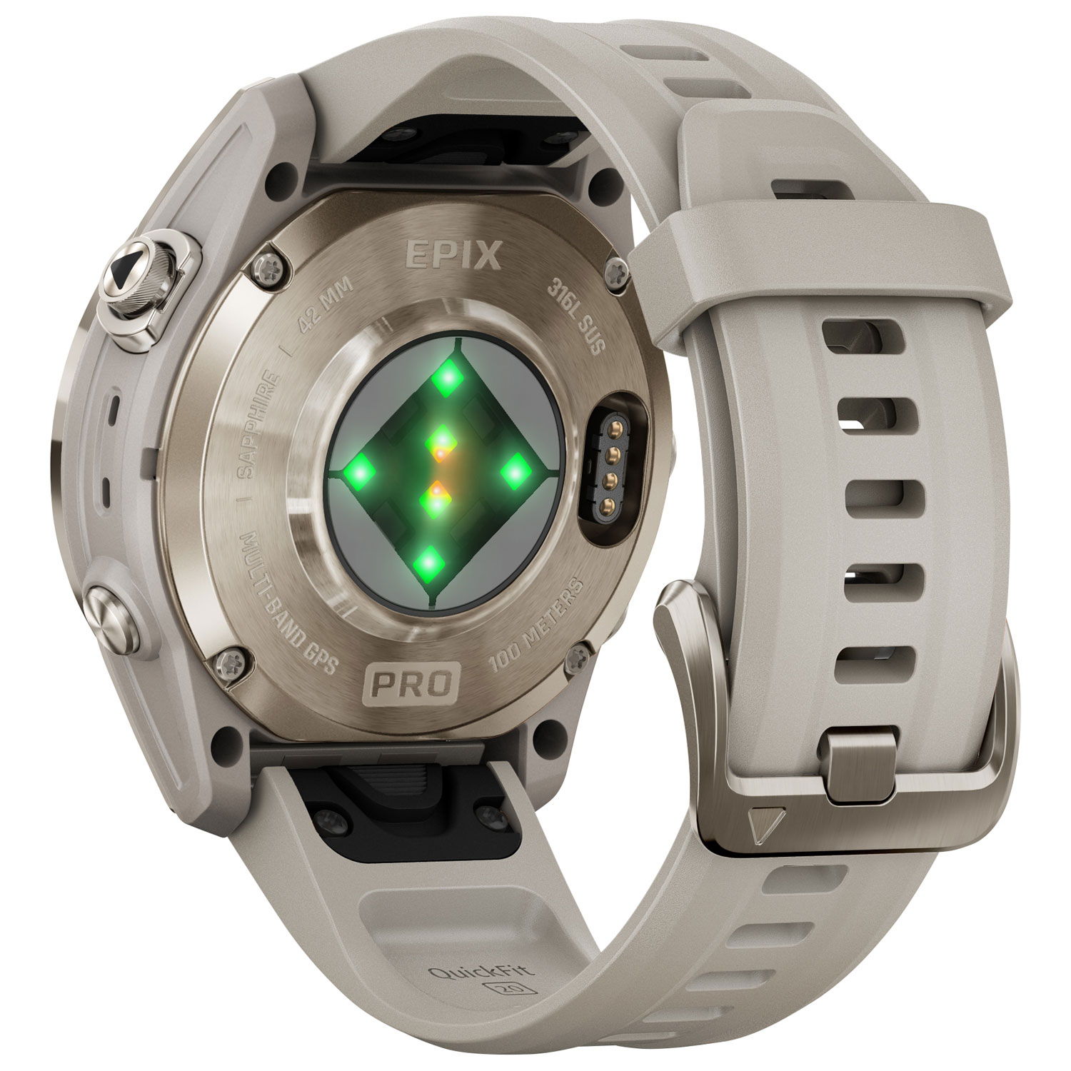 Montre intelligente active Bluetooth de 42 mm epix Pro Sapphire Edition de Garmin - Moyen/Grand - Sable pâle