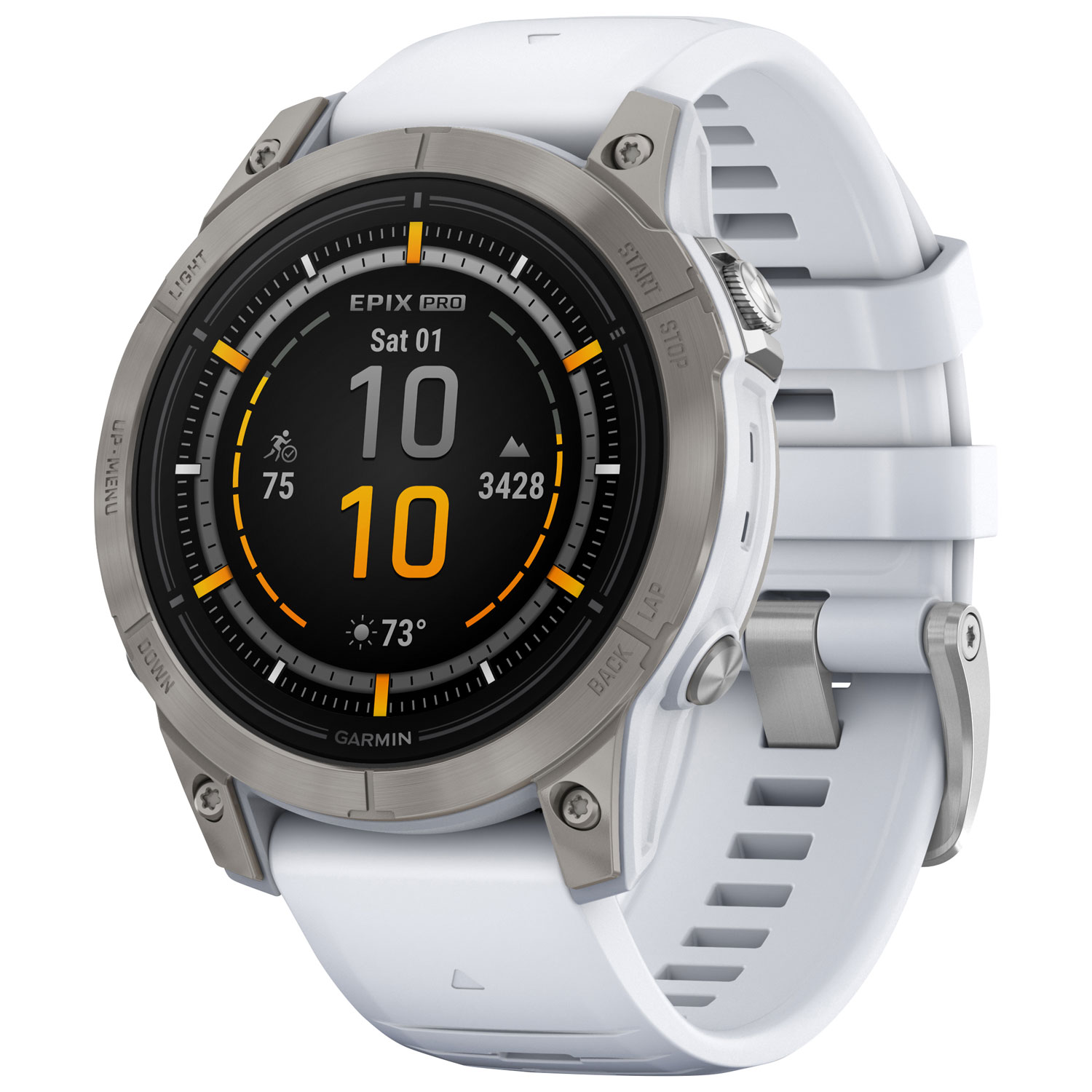 Garmin epix Pro (Gen 2) Sapphire Edition 47mm Bluetooth Active Smartwatch - Medium/Large - Whitestone