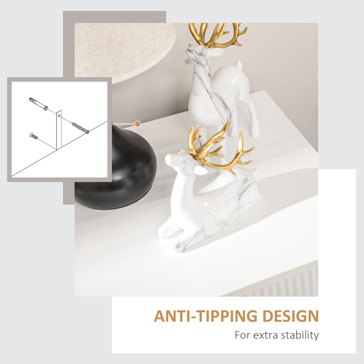 HOMCOM Dresser for Bedroom with 3 Drawers, Modern Chest of Drawers with Metal Legs and Steel Handles for Living Room, White