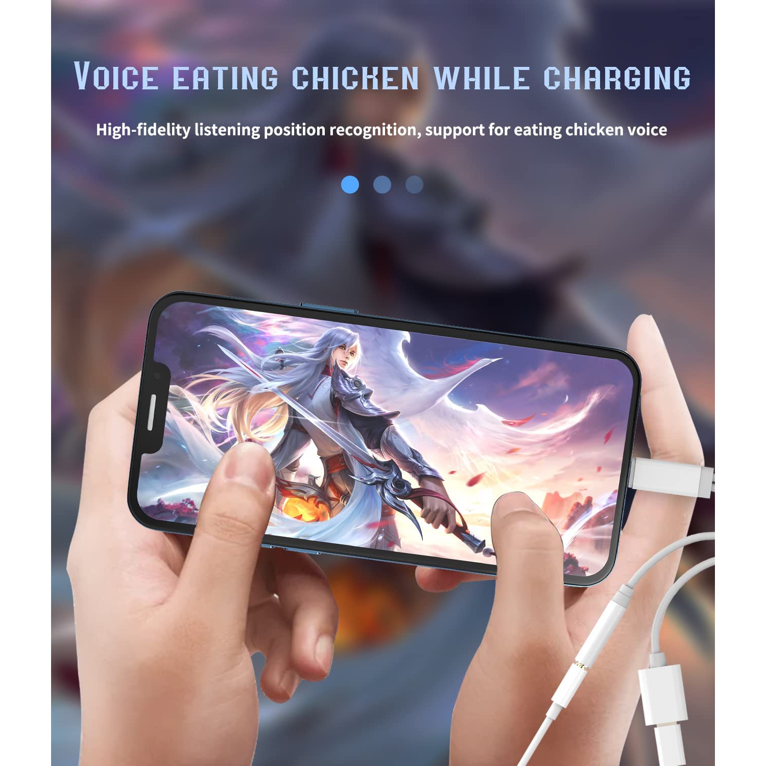 Lightning to 3.5mm Splitter Dongle(2in1) iPhone AUX Adapter Charger Headphone Jack Adaptader Para Cable Audio Earphone for 14 13 12 11 Pro Max X XR