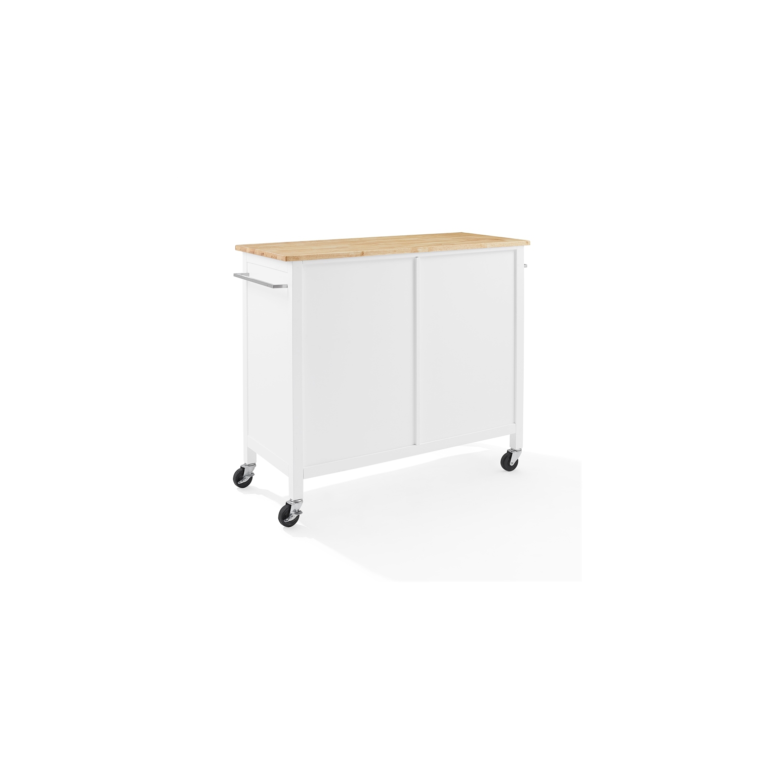 Crosley Furniture Soren Wood Top Kitchen Island/Cart in White/Natural