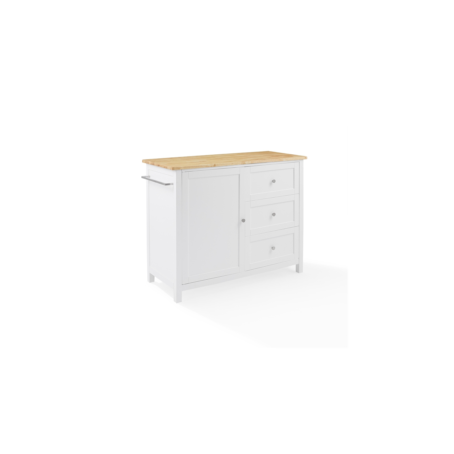 Crosley Furniture Soren Wood Top Kitchen Island/Cart in White/Natural