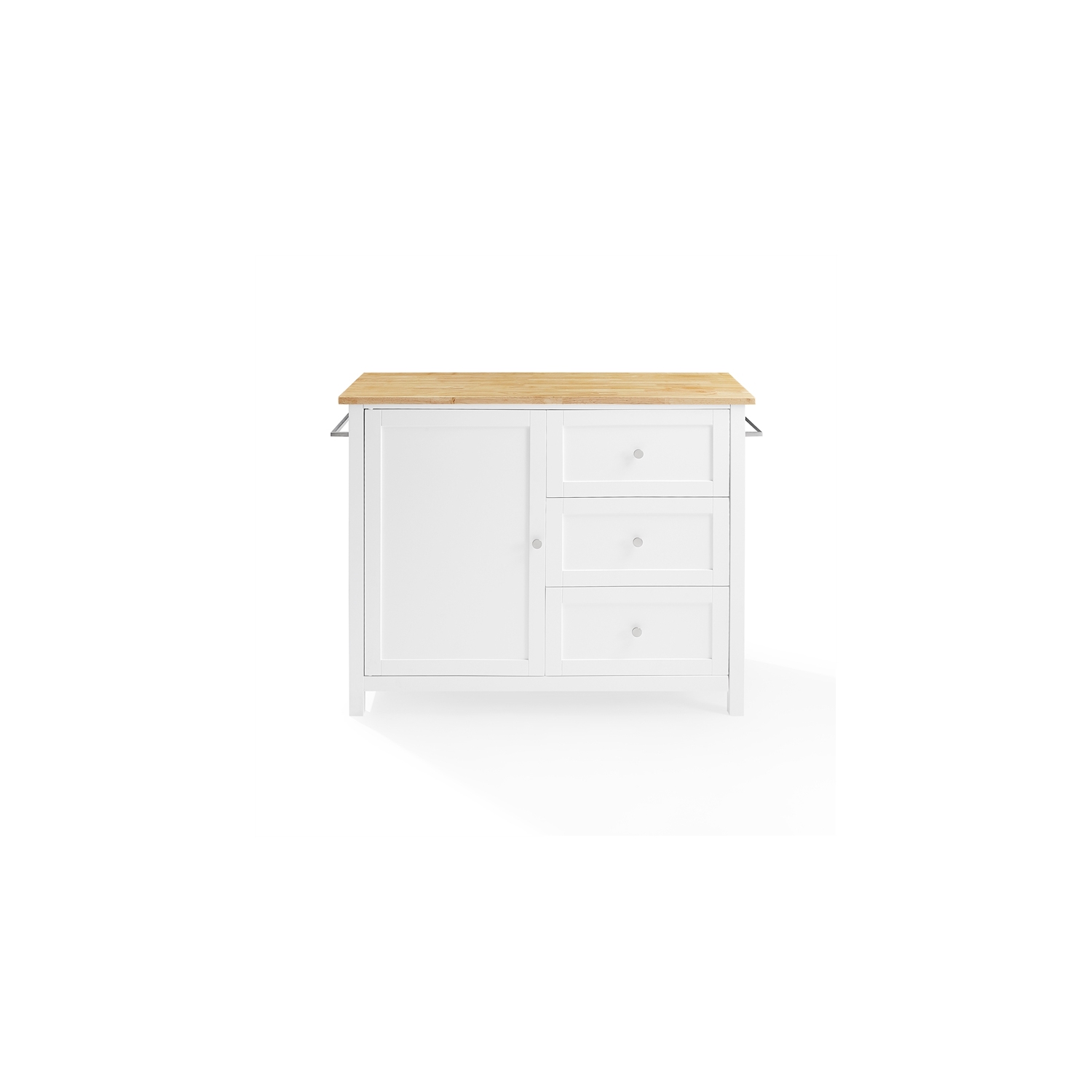 Crosley Furniture Soren Wood Top Kitchen Island/Cart in White/Natural