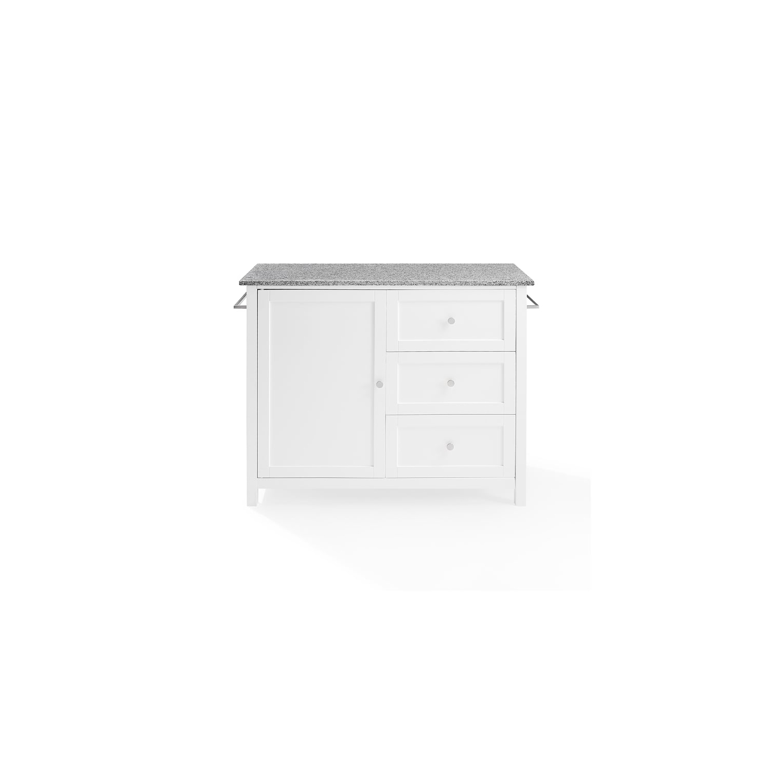 Crosley Furniture Soren Solid Granite Top Kitchen Island/Cart in White/Gray