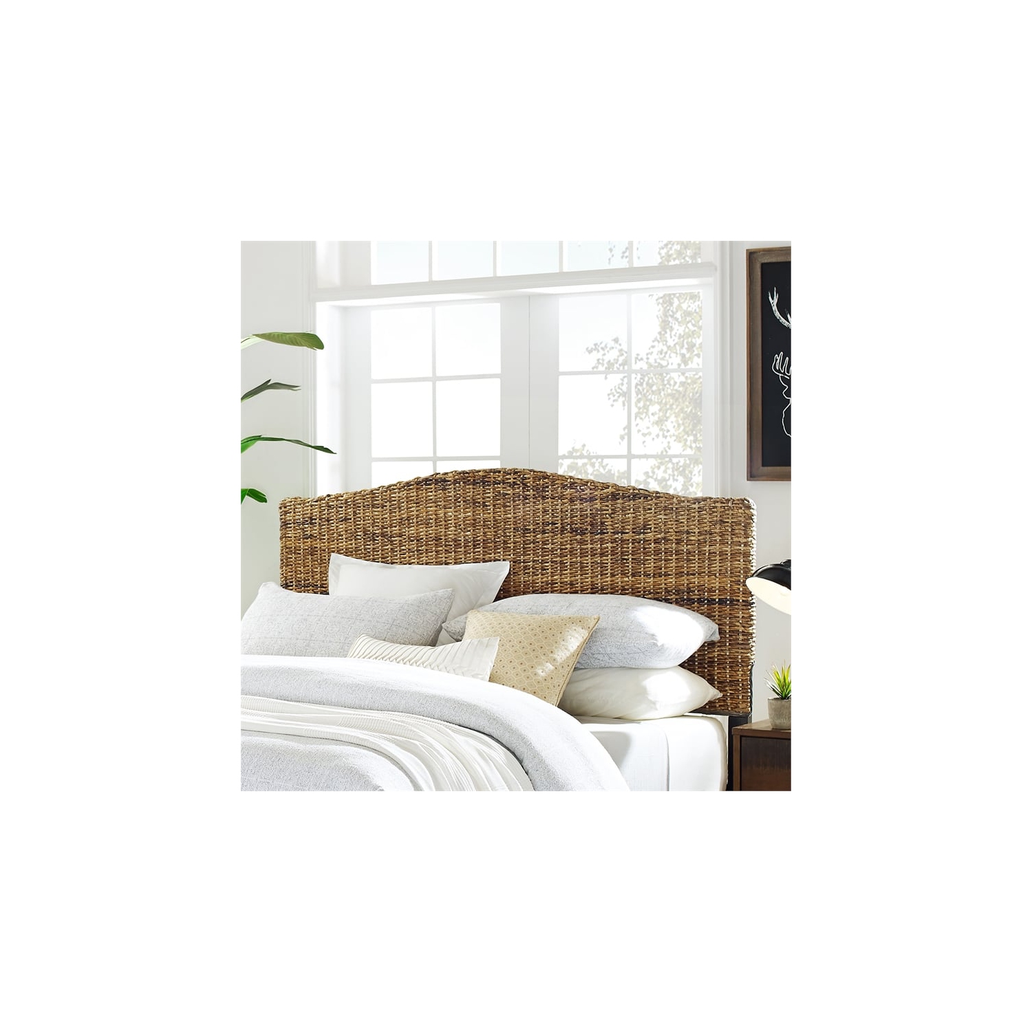 Crosley Furniture – tête de lit Serena en forme de feuille de banane pour très grand lit, naturel