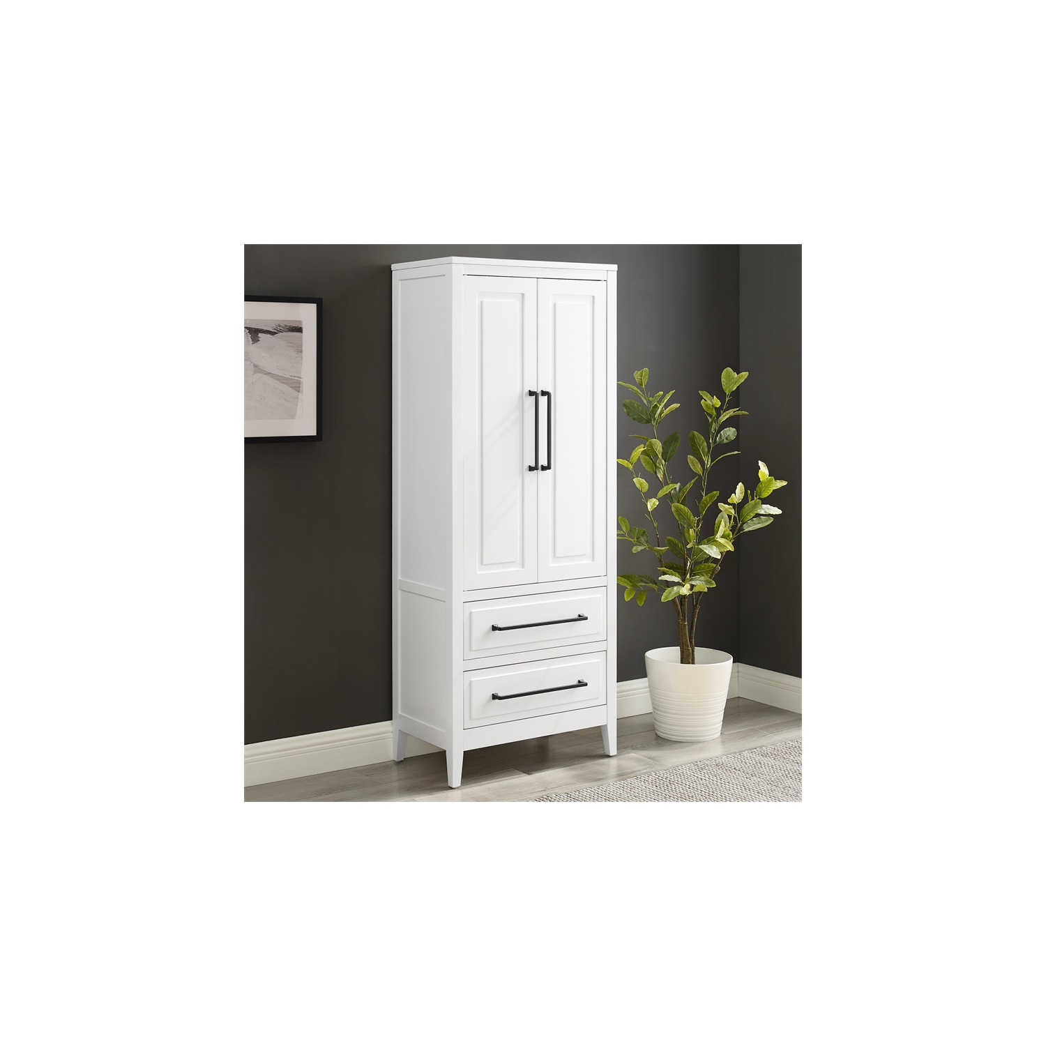 Crosley Furniture Genevieve Particle Board and MDF Storage Pantry in White