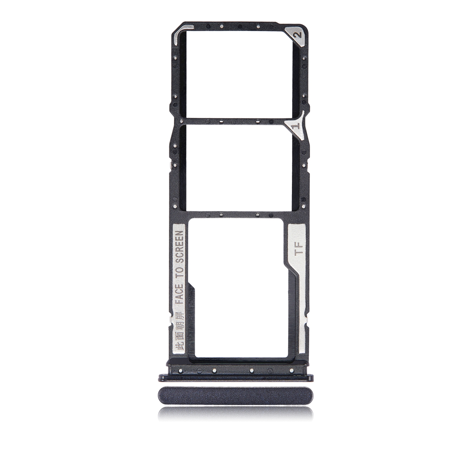 Replacement Dual Sim Card Tray Compatible For Xiaomi Redmi 9C / 9A (Black)