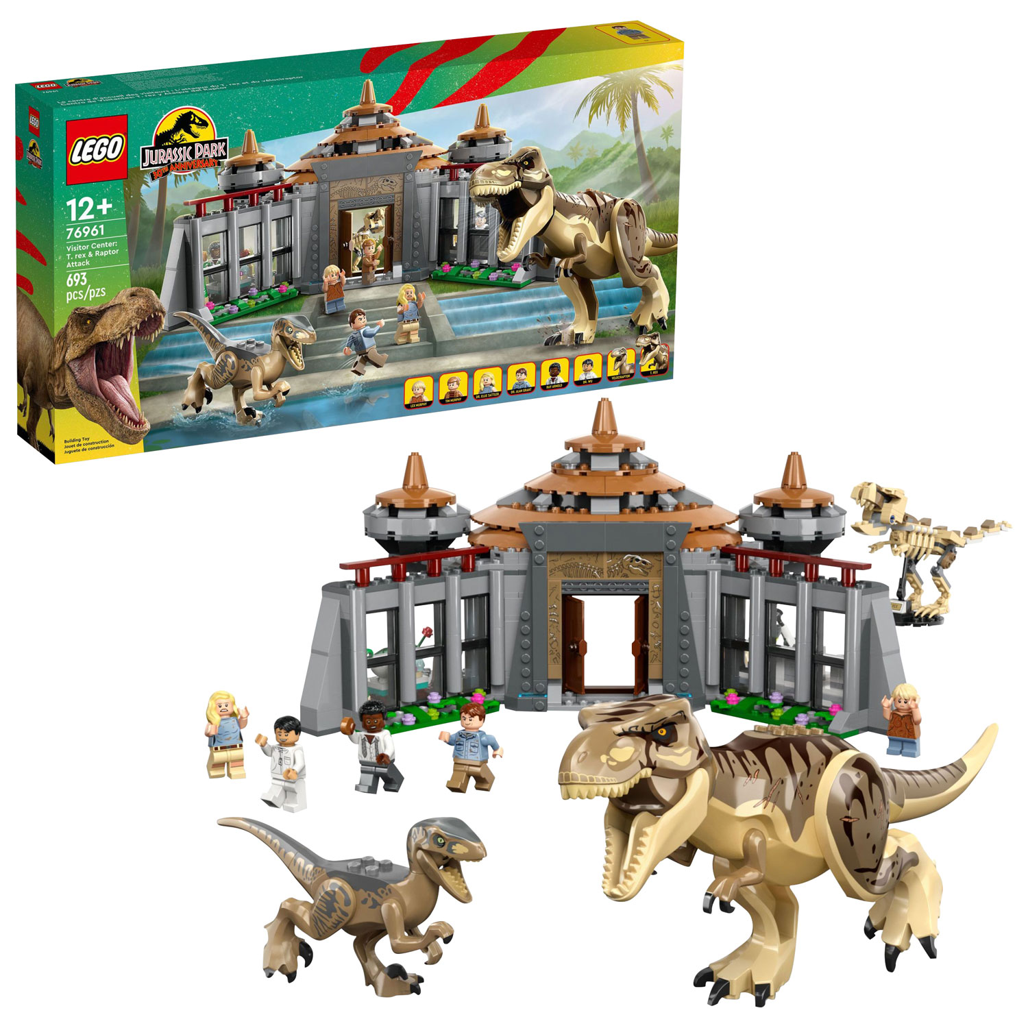 LEGO Jurassic Park: Visitor Center T-rex & Raptor Attack - 693 Pieces (76961)