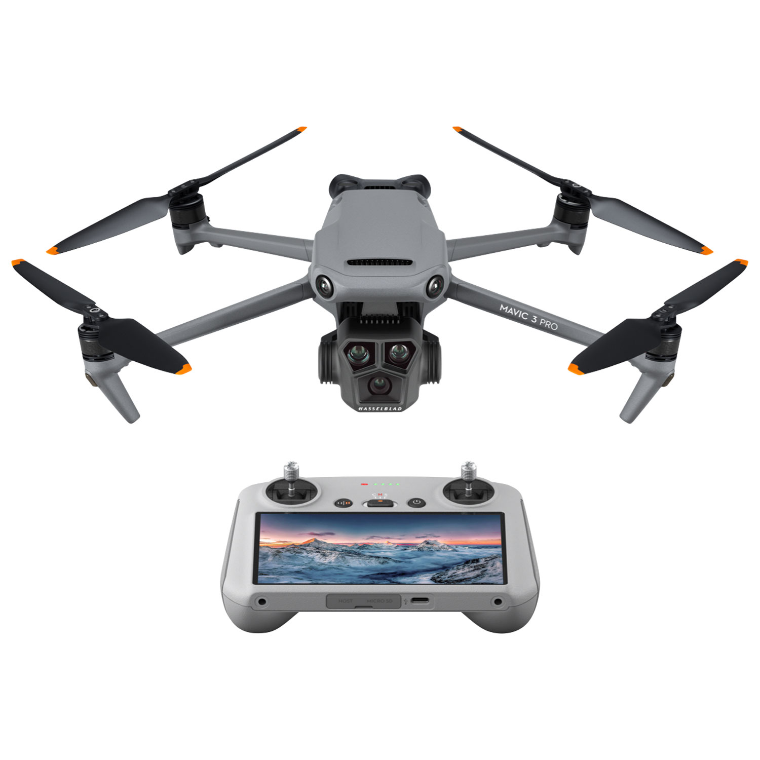 DJI Mavic 3 Pro Drone and Remote Control with Built-in Screen (DJI RC) – Gray