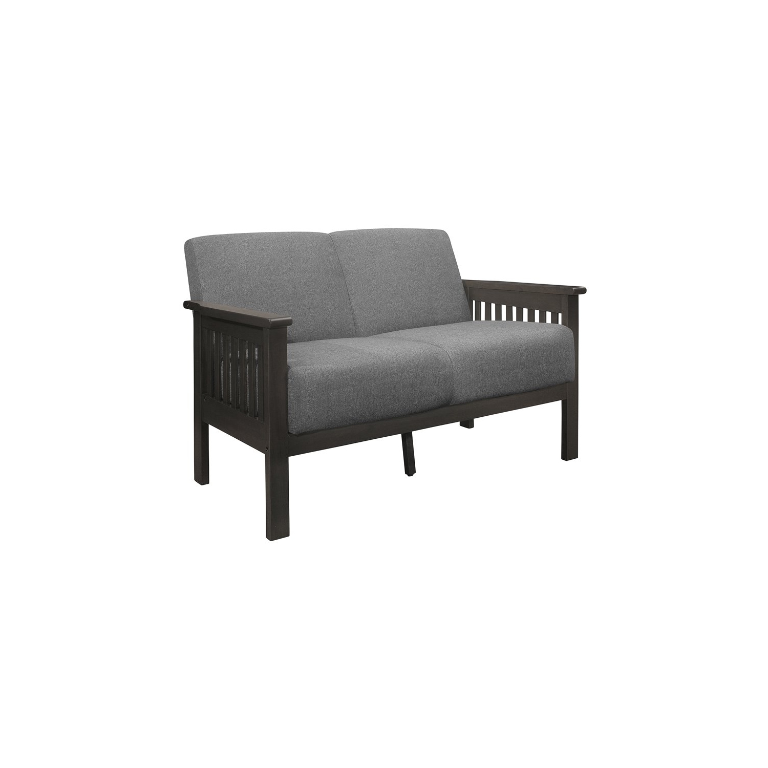 Causeuse recouverte de tissu Lewiston de Lexicon en gris et gris antique