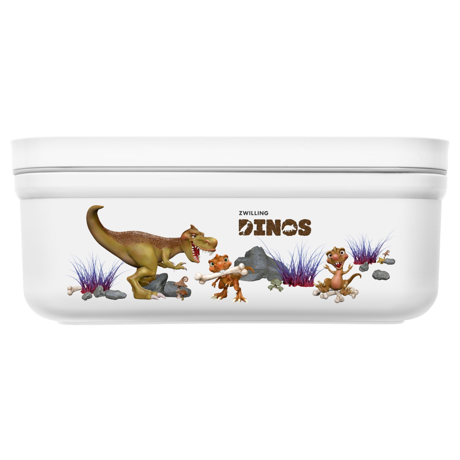 ZWILLING Dinos M Dinos Vacuum Lunch Box With Divider, Plastic, White-Grey
