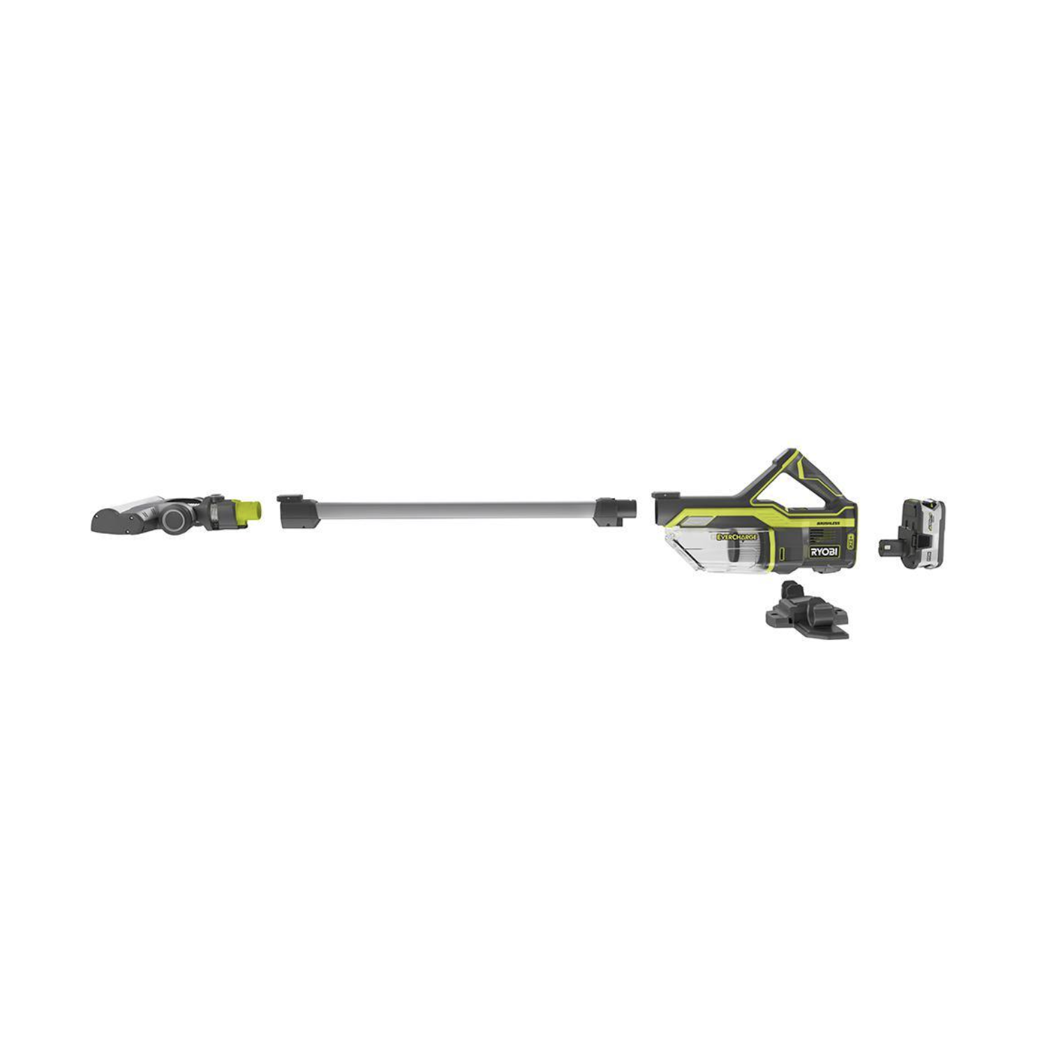 Ryobi 18v One + Evercharge Stick Vacuum Stick avec 4,0 AH Lithium-ion Batterie et chargeur à haute capacité