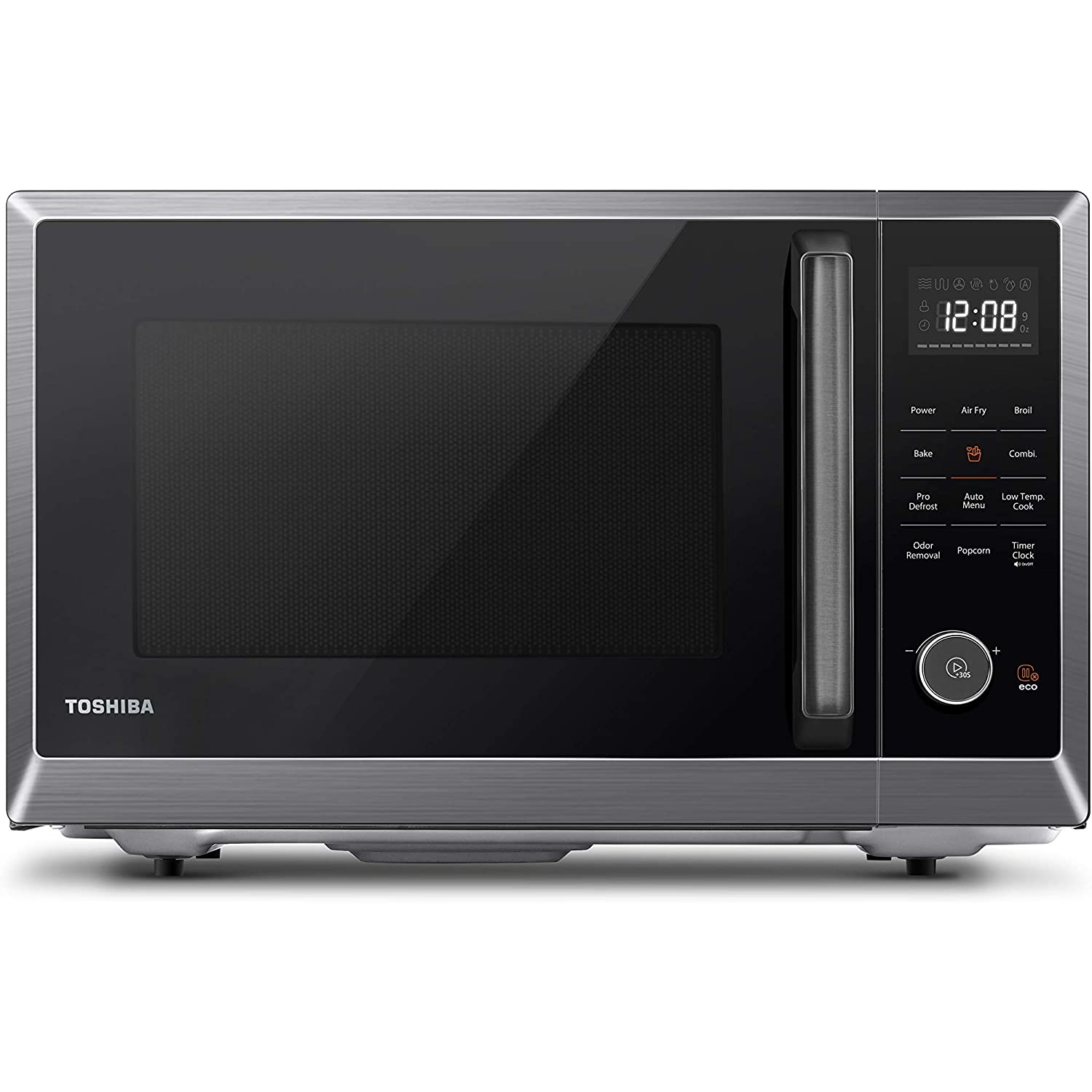TOSHIBA 8-in-1 Countertop Microwave with Air Fryer Microwave Combo, Convection, Mute Function, 1.0 Cu.ft, Black stainless steel - (ML2-EC10SA)