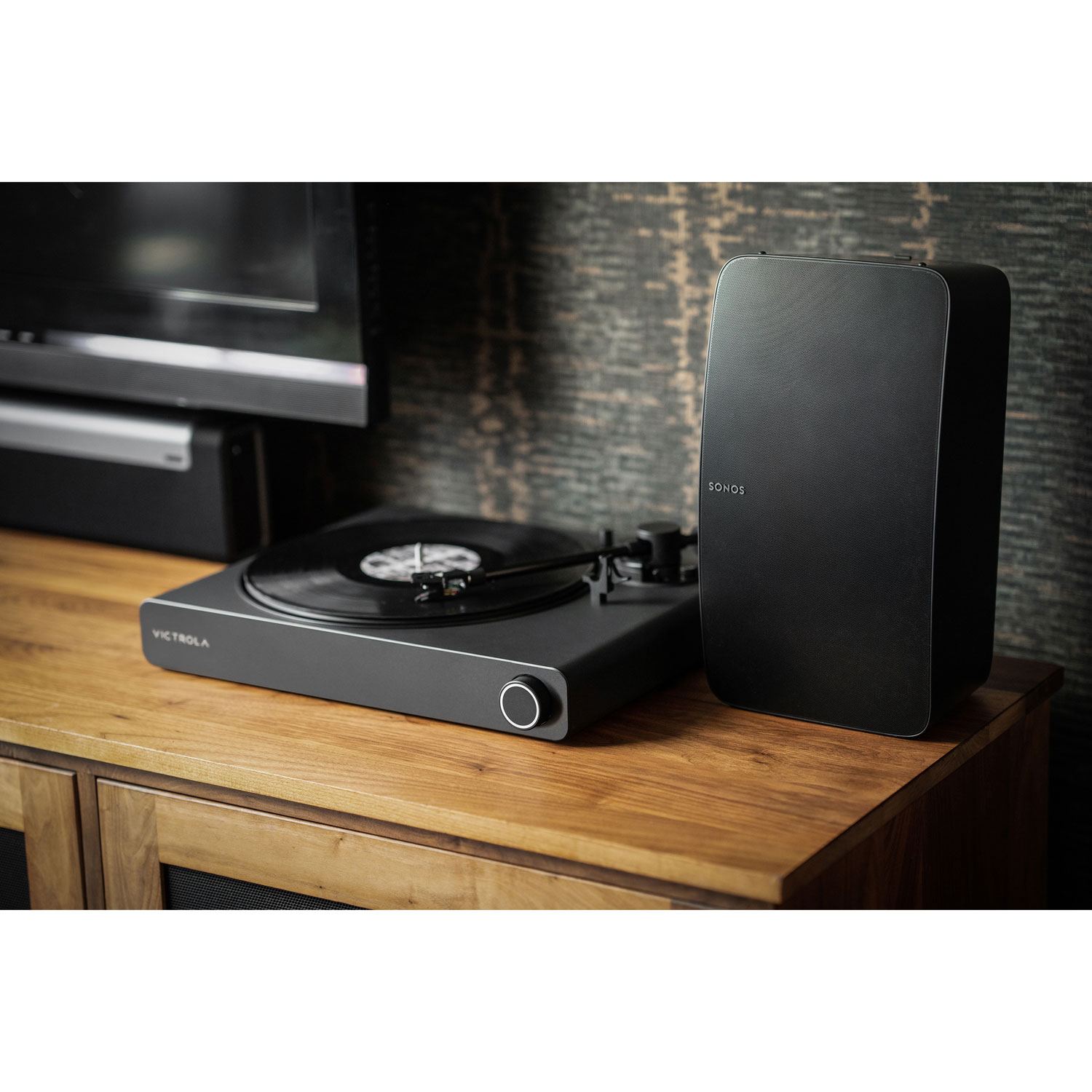 Tourne-disque à entraînement direct Stream Onyx de Victrola - Fonctionne avec Sonos - Noir