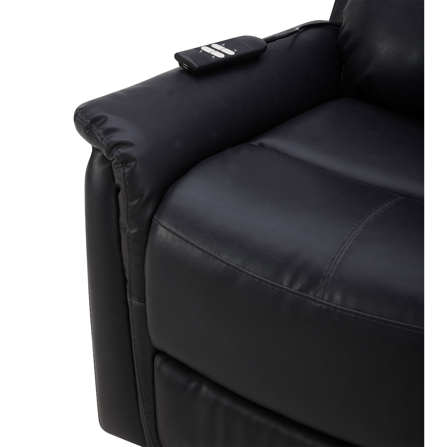 Fauteuil inclinable électrique en similicuir - Noir