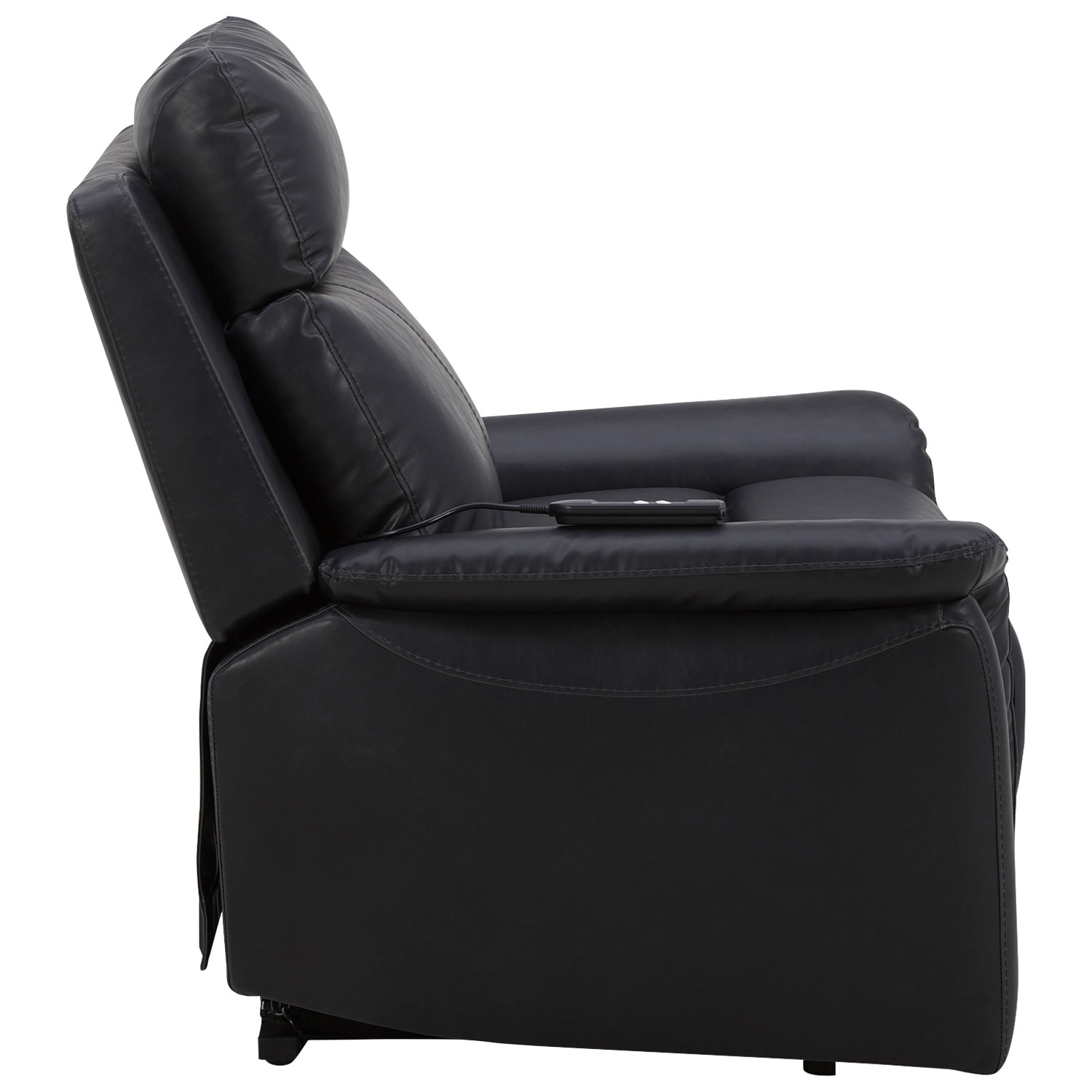 Fauteuil inclinable électrique en similicuir - Noir