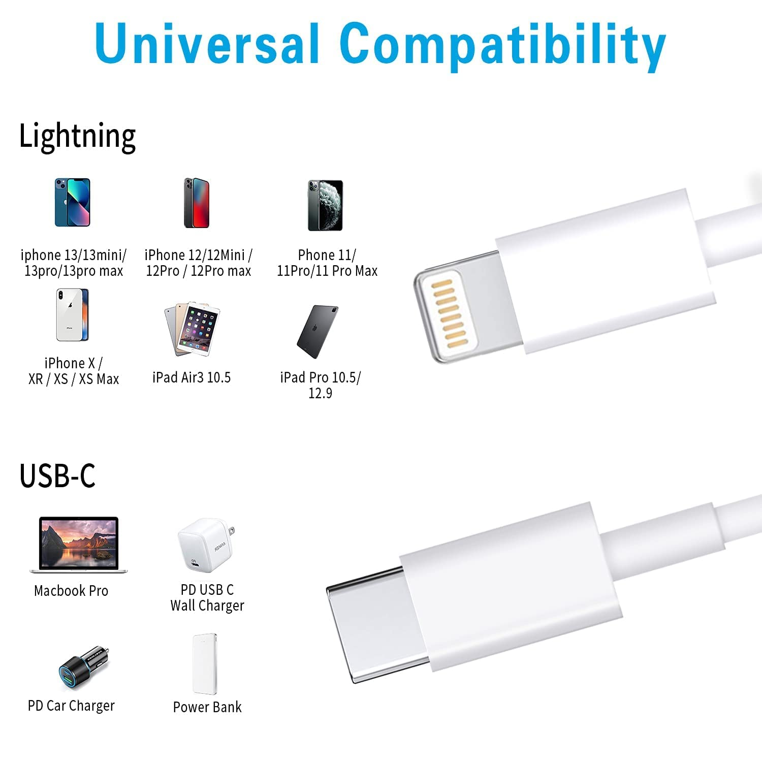 3Ft Apple USB C to Lightning Cable Fast Charging Syncing Cord for iPhone 14 13 12 11 Pro Max /XS/XR/X/8/8 Plus, New iPad Pro, Supports Power Delivery
