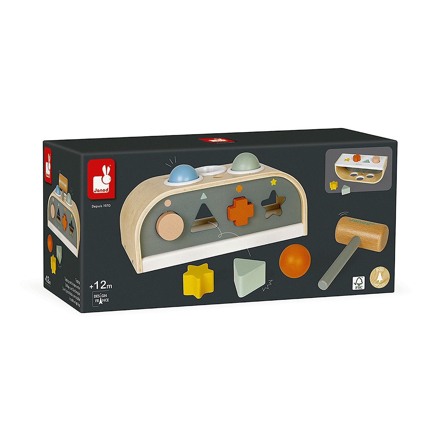 Janod - Sweet Cocoon - Tap Tap And Shape Sorter