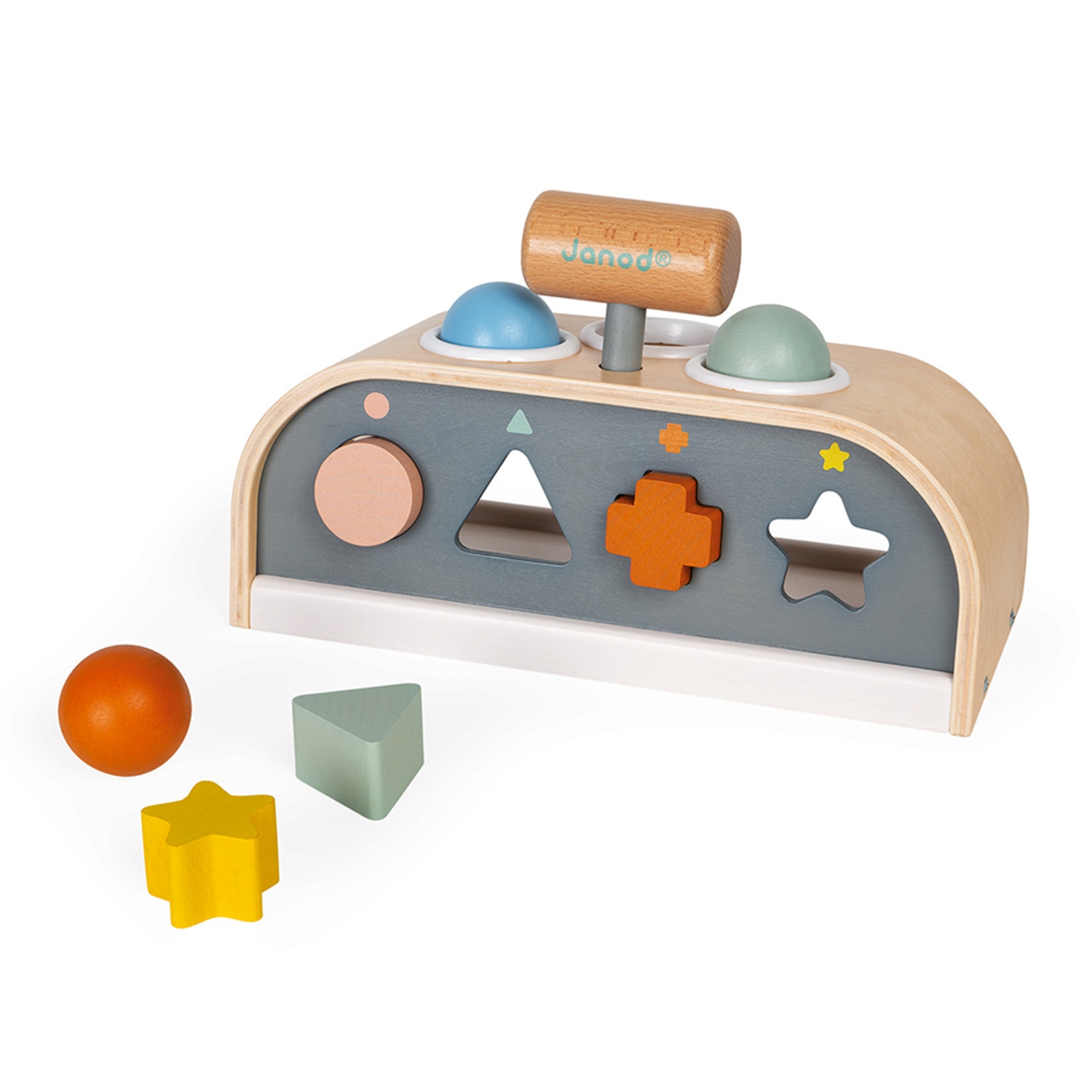 Janod - Sweet Cocoon - Tap Tap And Shape Sorter